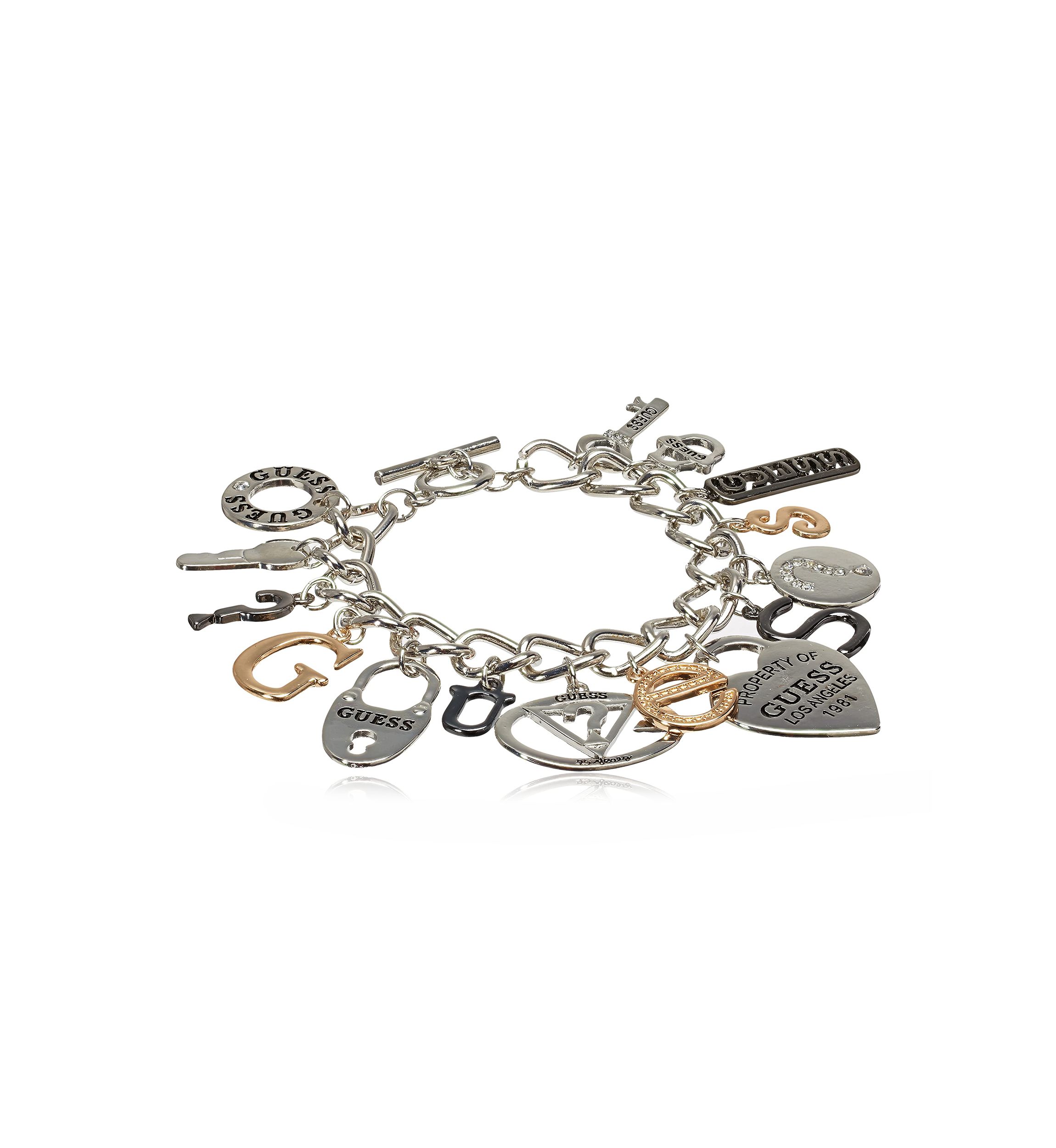 Two Tone Logo Charm Bracelet