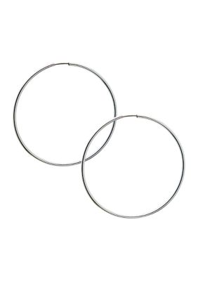 GUESS Silver Tone Endless Hoop Earrings