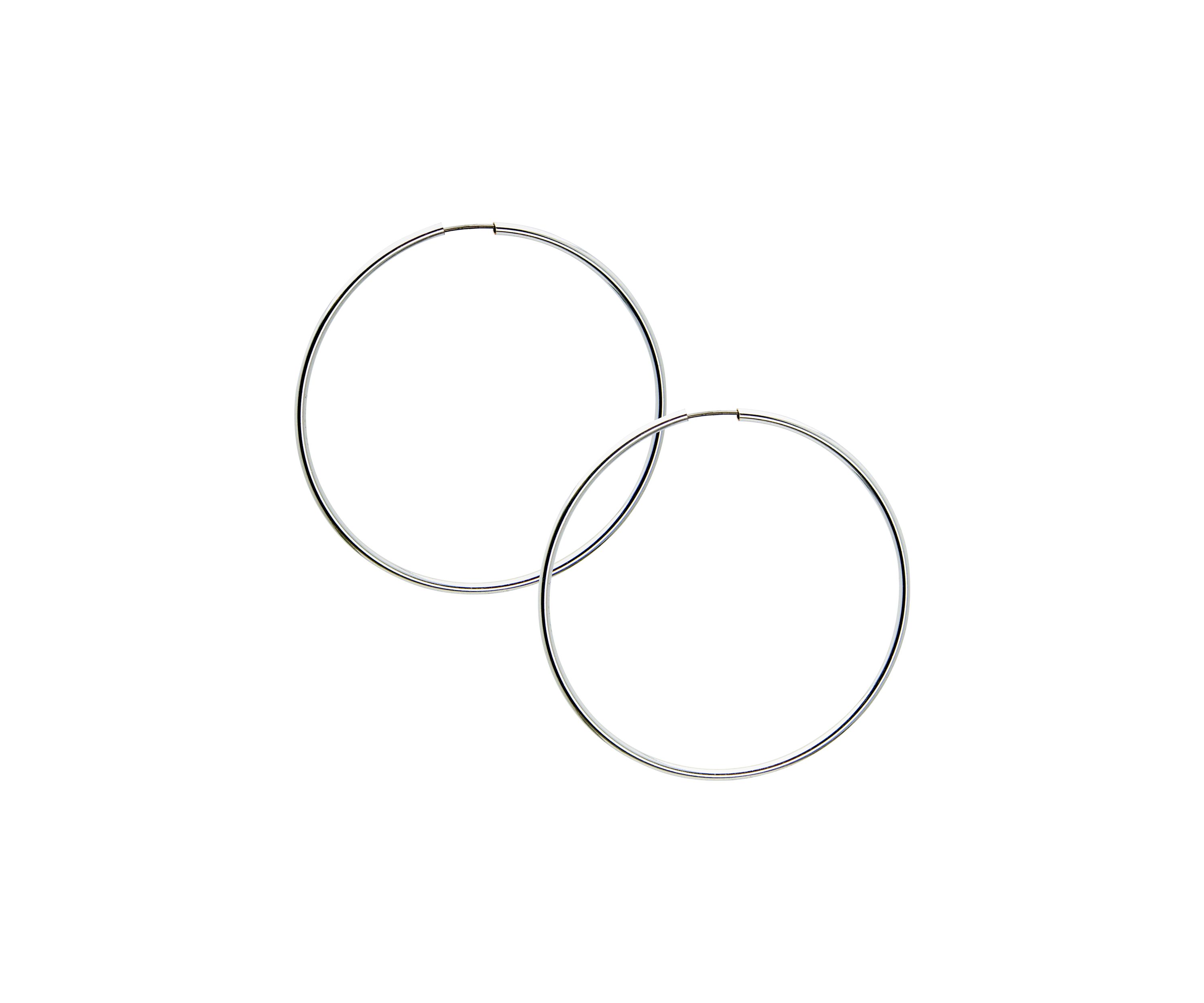 Silver Tone Endless Hoop Earrings