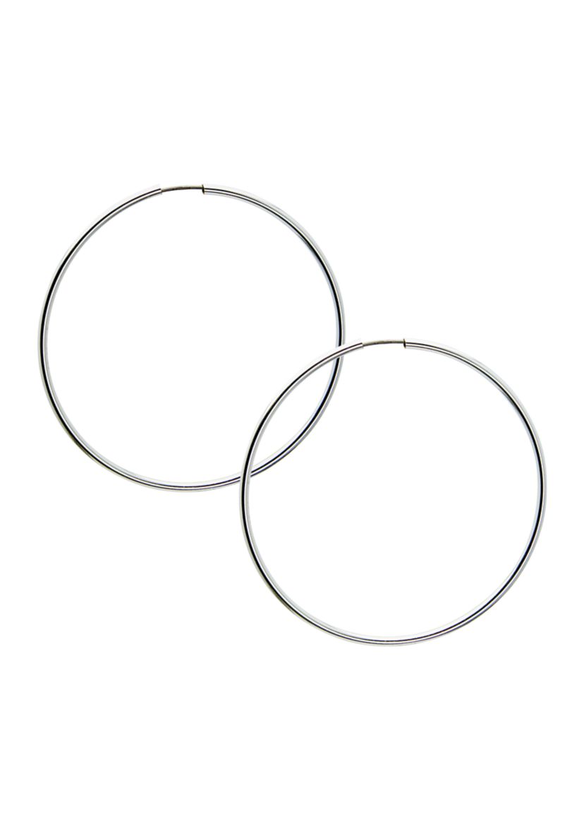Silver Tone Endless Hoop Earrings