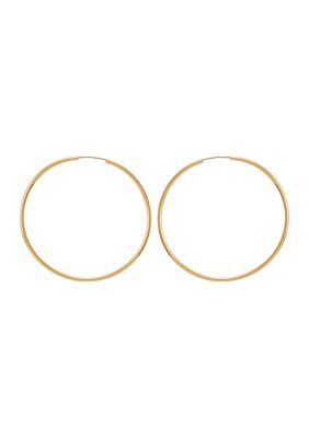 GUESS Silver Tone Endless Hoop Earrings, Gold