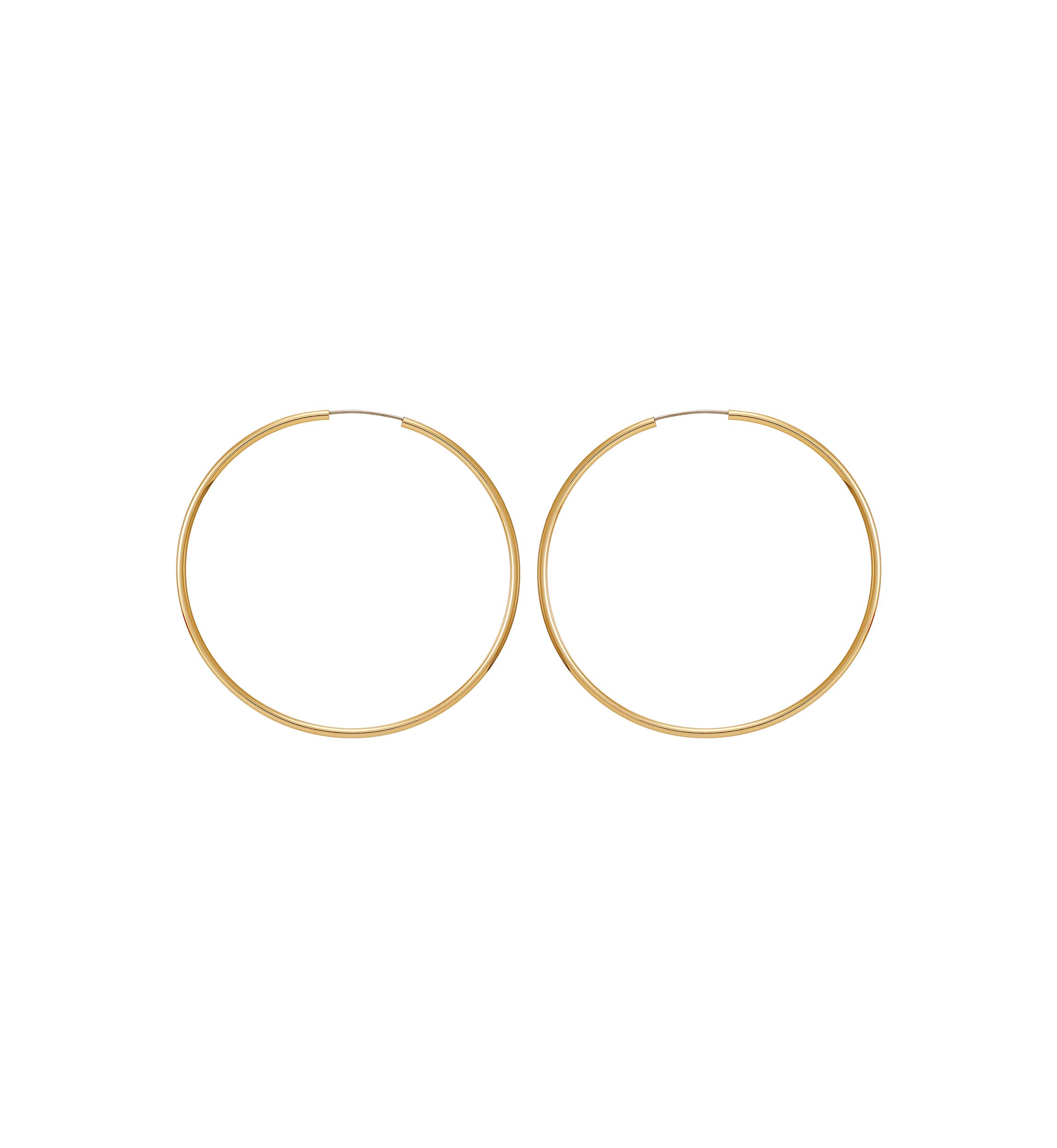 Gold Tone Large Endless Hoop Earrings