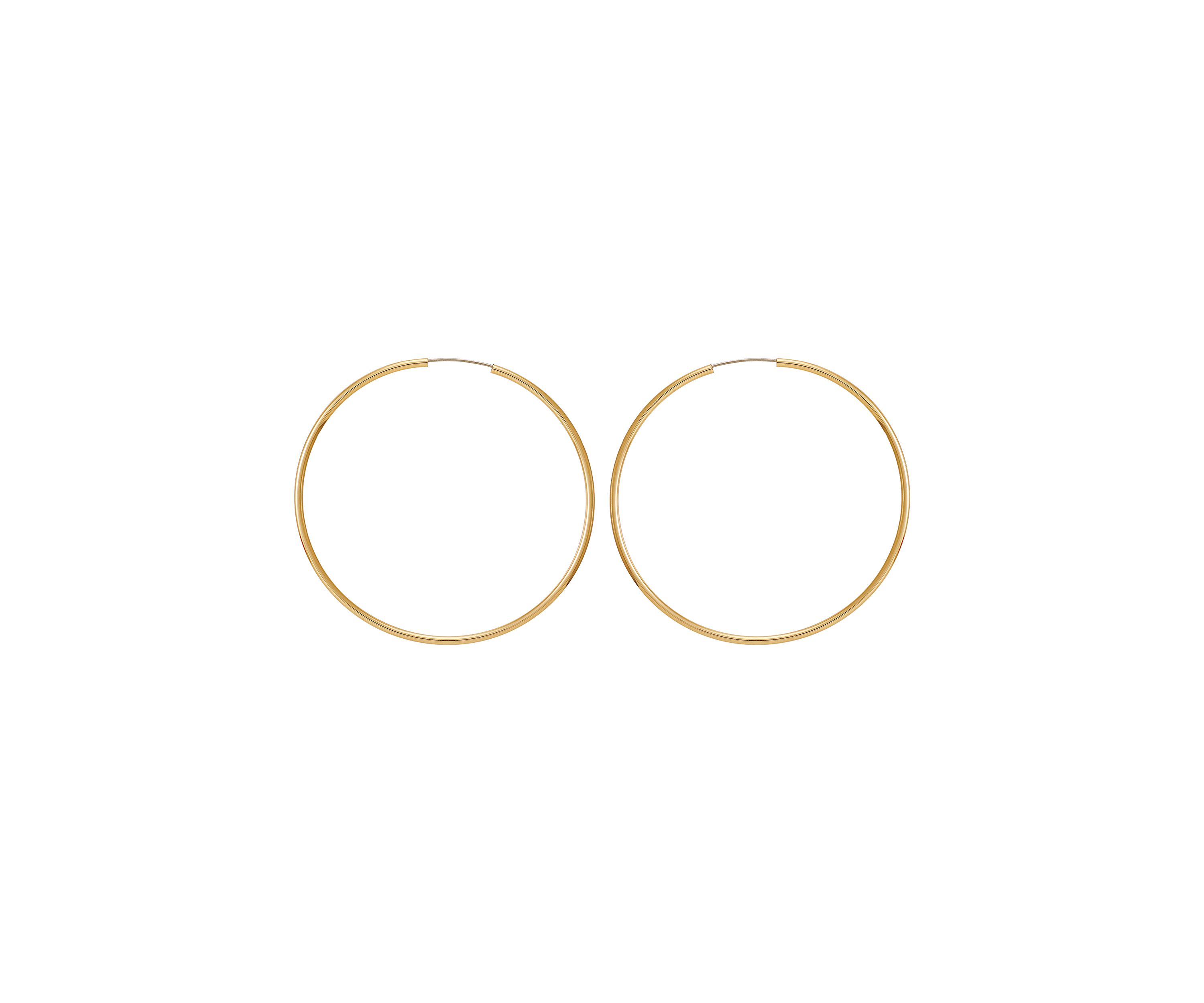 Gold Tone Large Endless Hoop Earrings