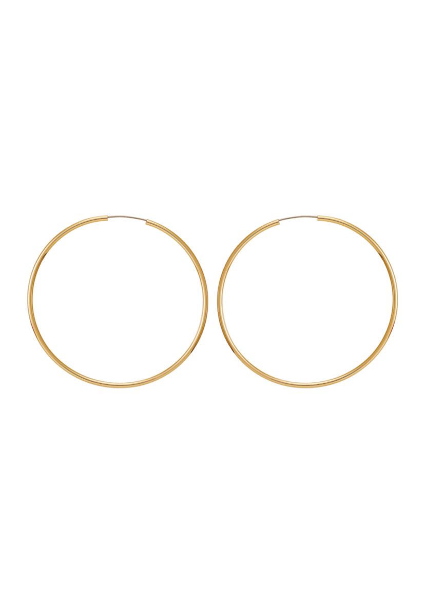 Gold Tone Large Endless Hoop Earrings