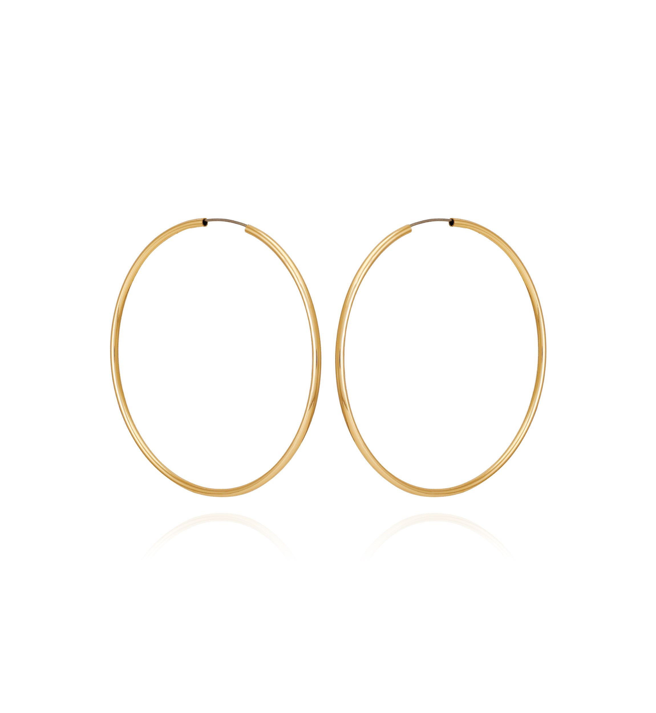 Gold Tone Large Endless Hoop Earrings