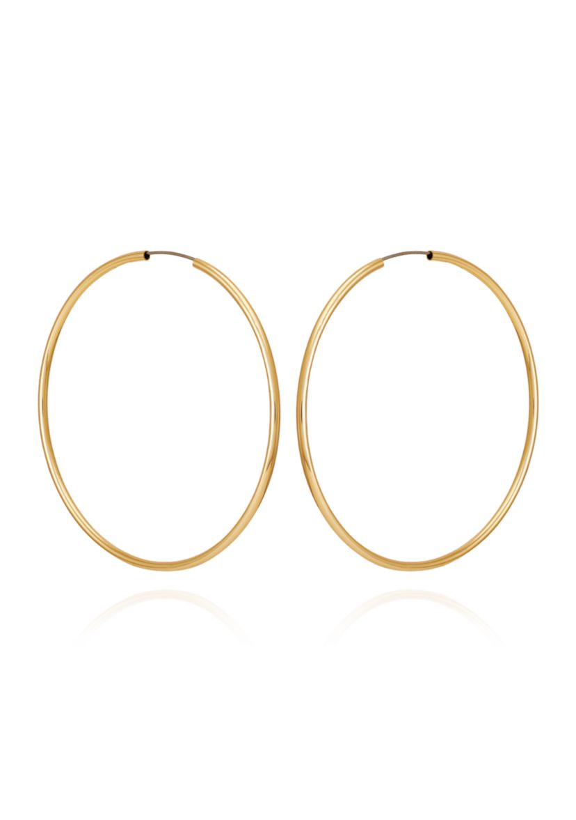 Gold Tone Large Endless Hoop Earrings