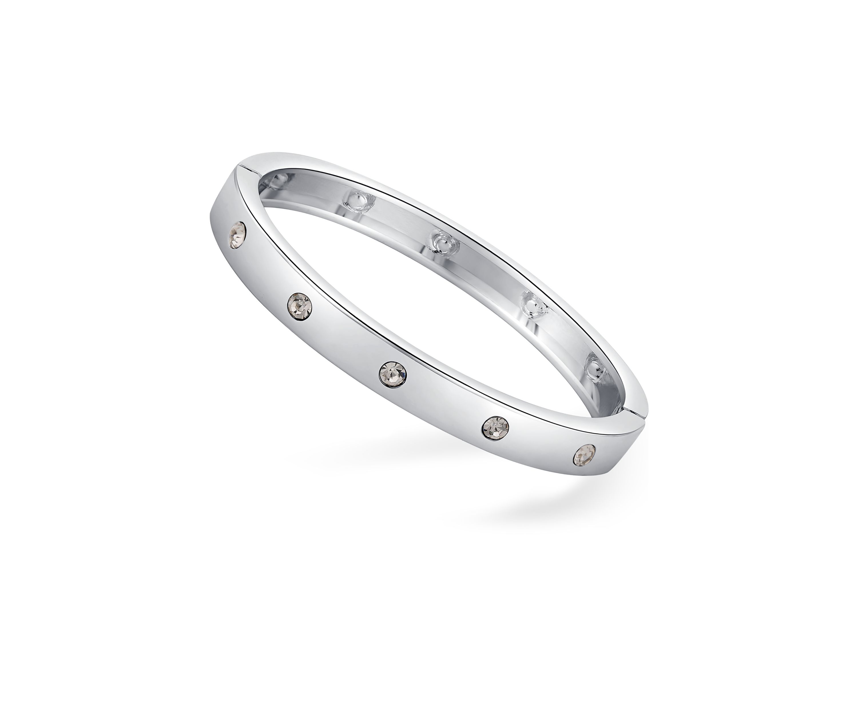 Silver Tone Hinged Bangle Bracelet