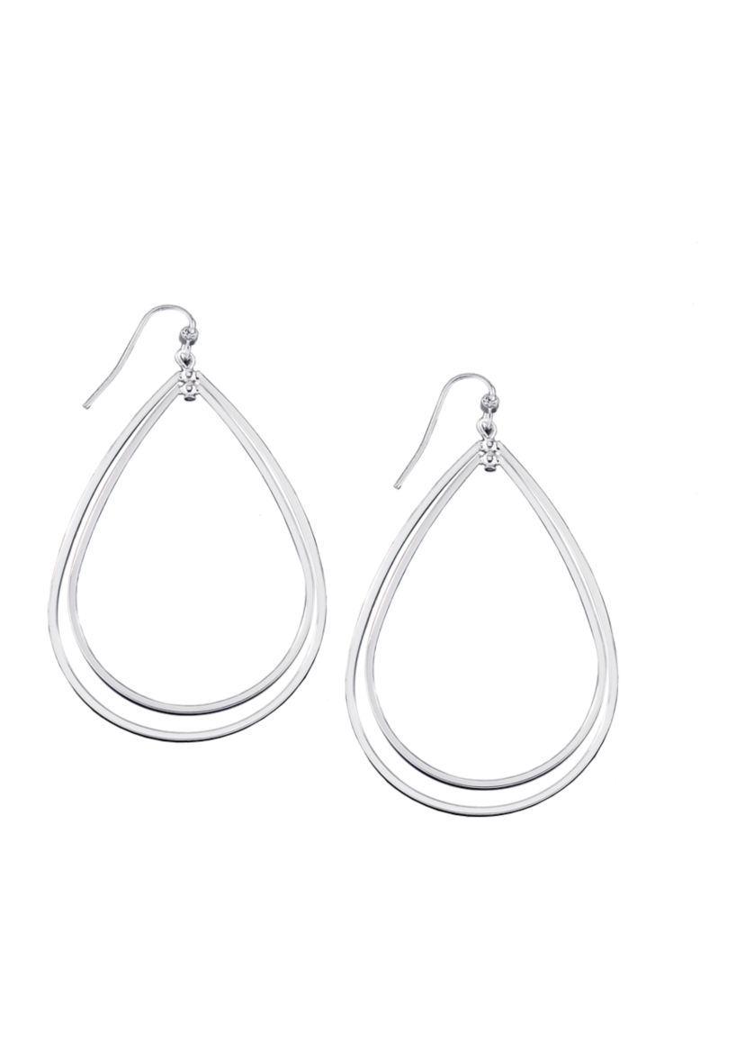 Silver Tone Gypsy Hoop Earrings