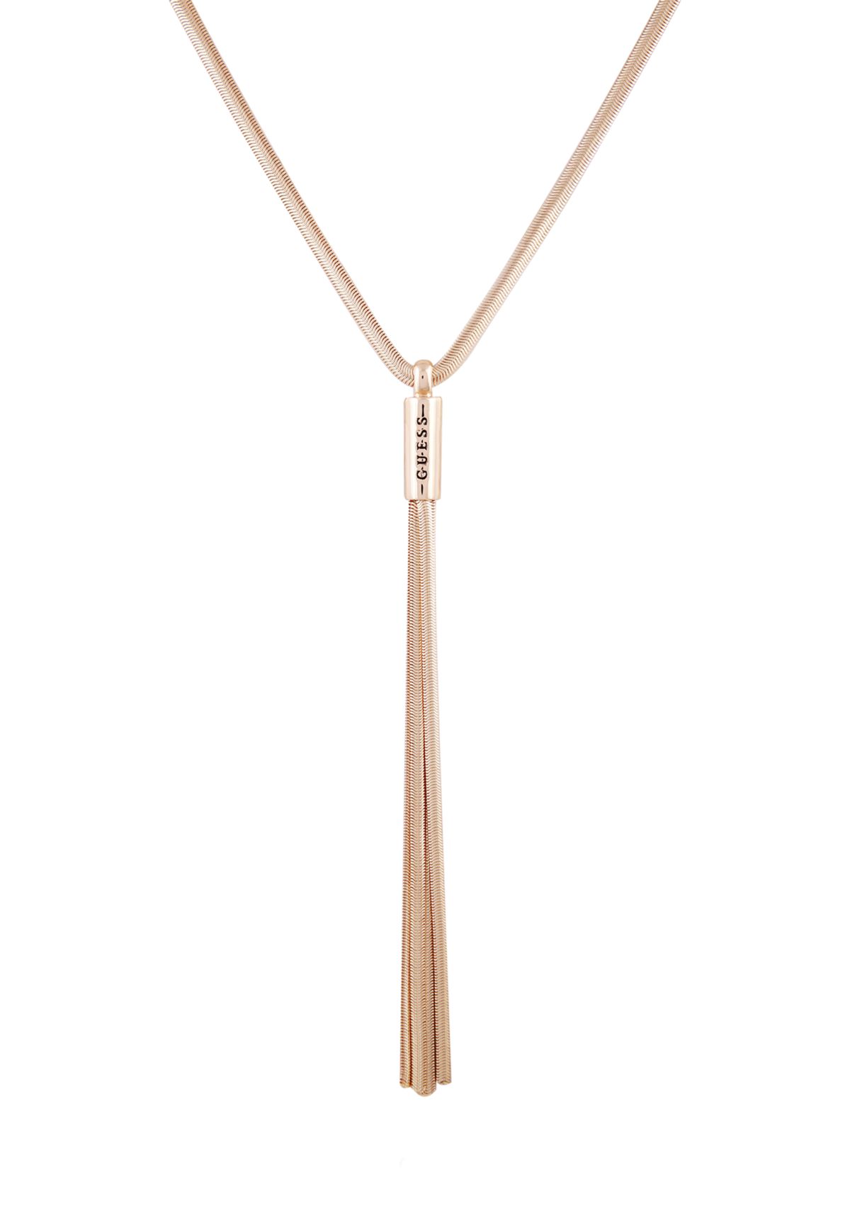 Gold Tone Snake Chain Y Necklace
