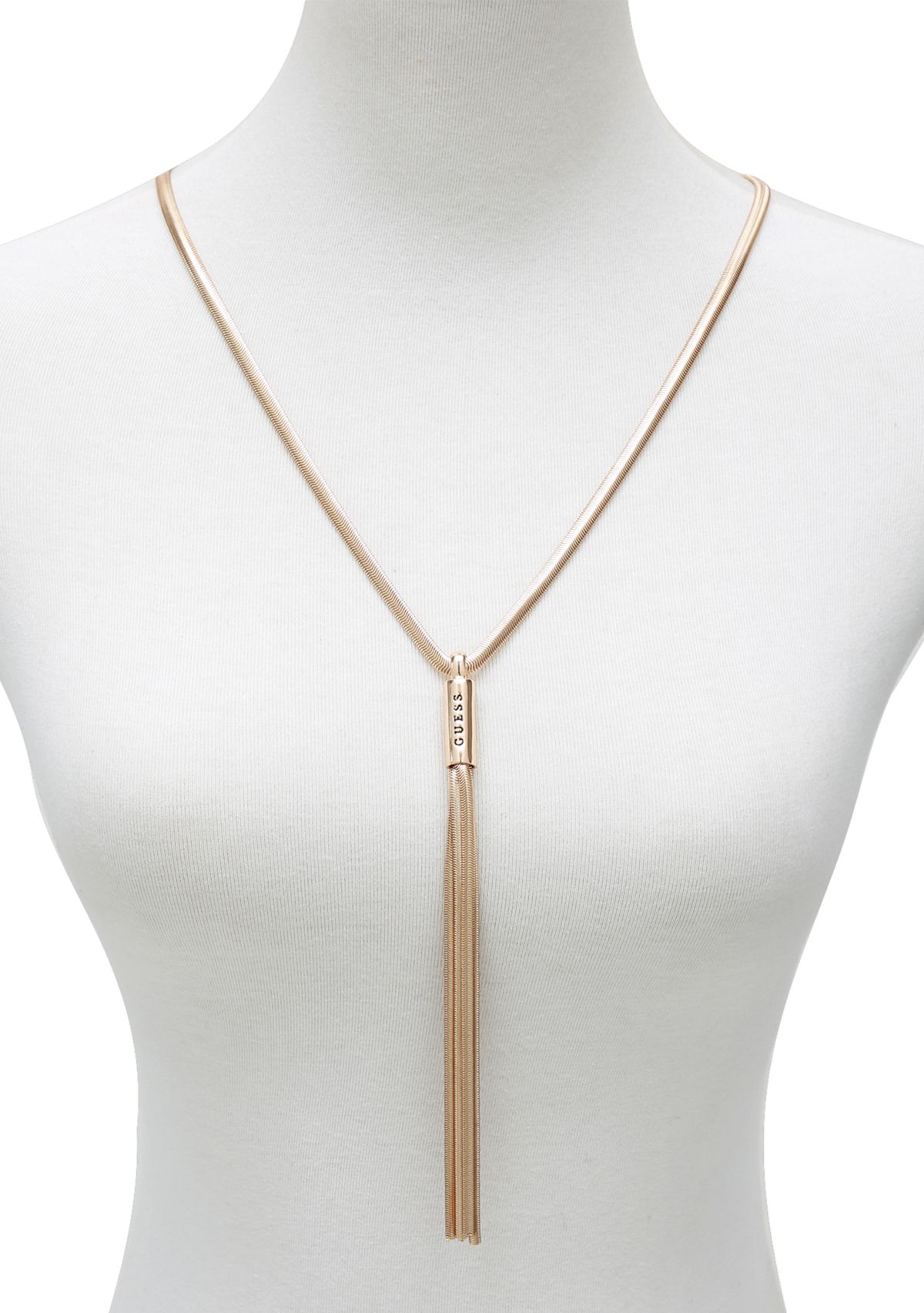 Gold Tone Snake Chain Y Necklace