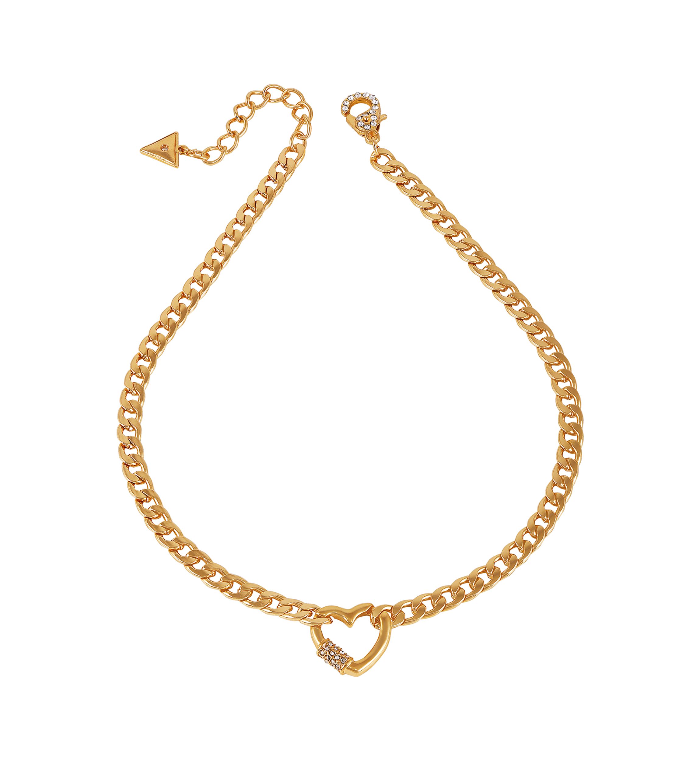 Gold Tone Statement Pendant Stone Necklace