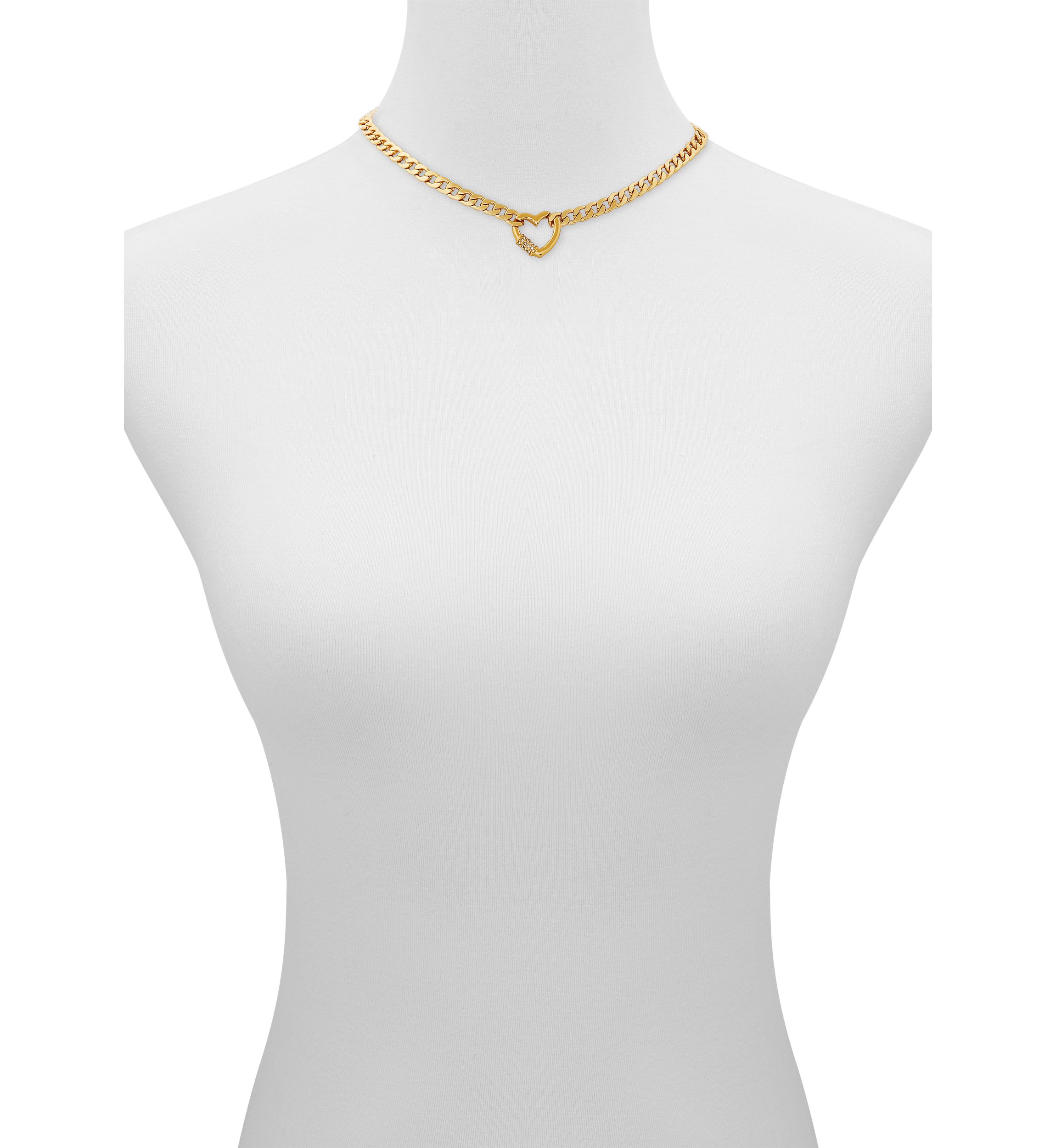 Gold Tone Statement Pendant Stone Necklace