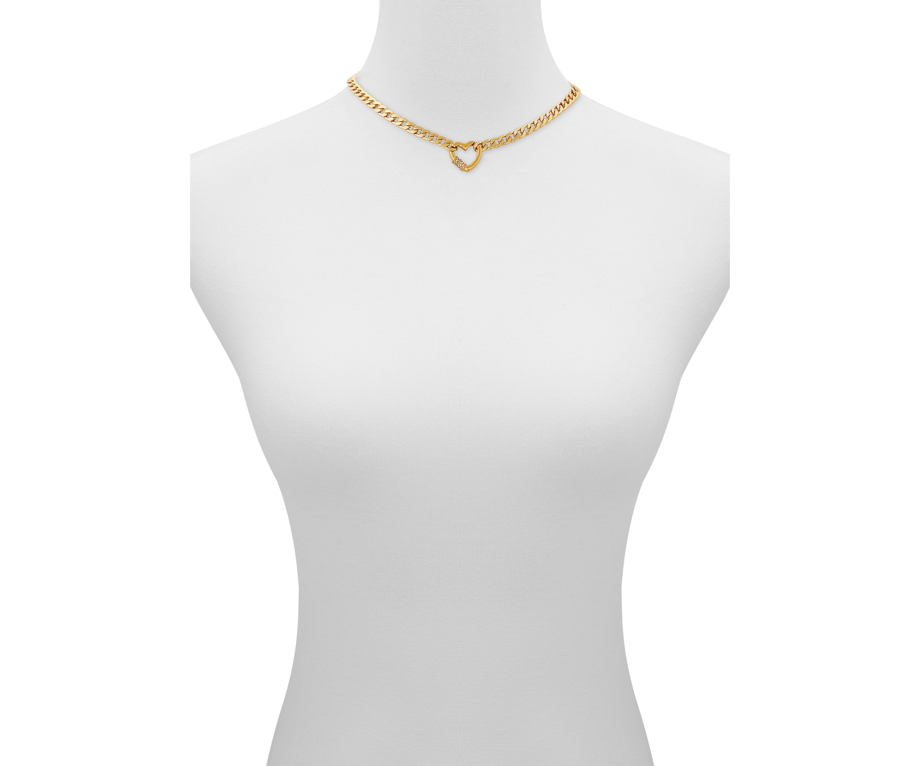 Gold Tone Statement Pendant Stone Necklace