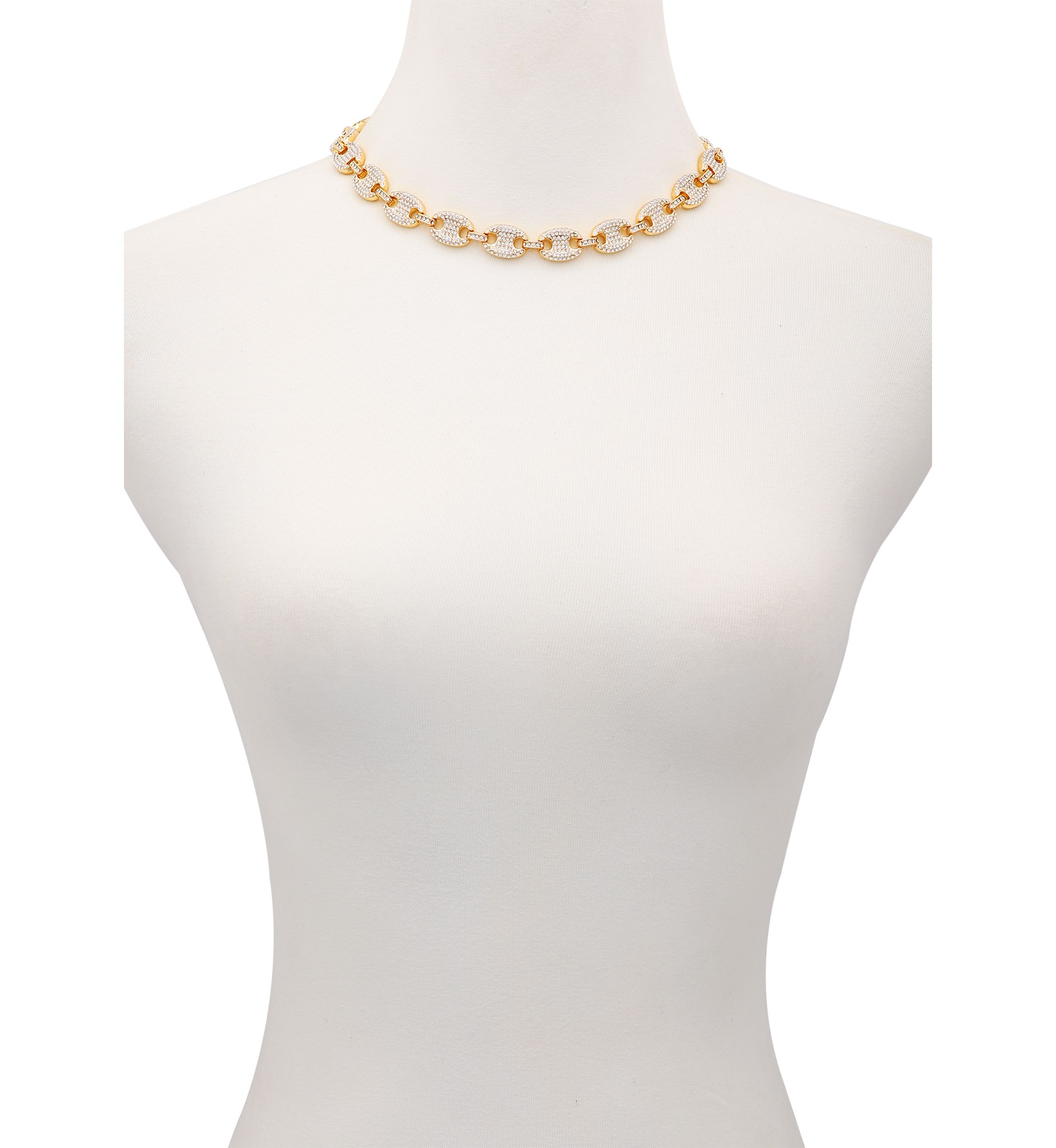 Gold Tone Pavé Collar Necklace
