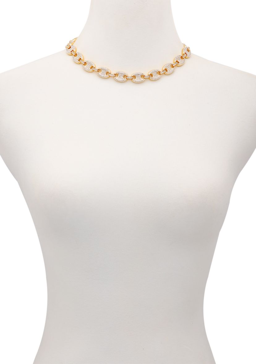 Gold Tone Pavé Collar Necklace