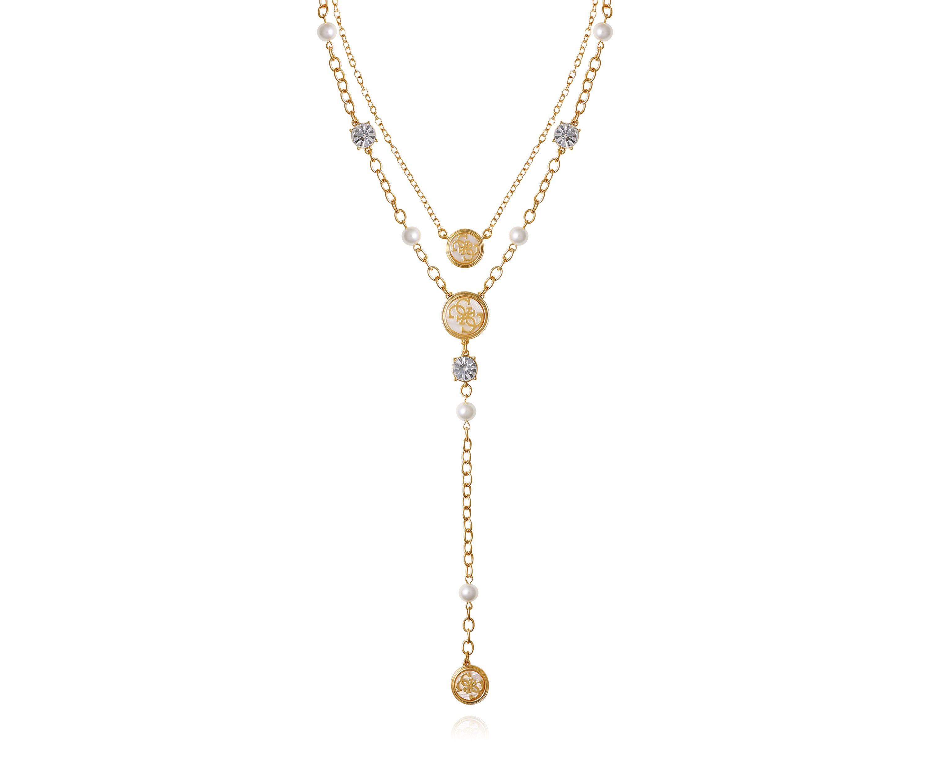Gold Tone Layered Y Necklace