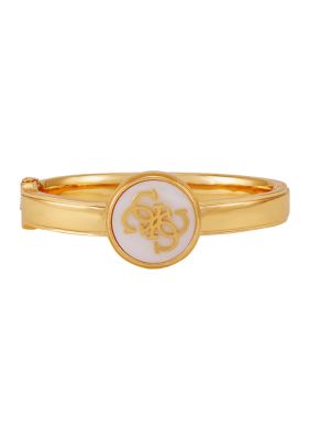 GUESS Gold Tone Faux Mother of Pearl Bracelet, 7 in