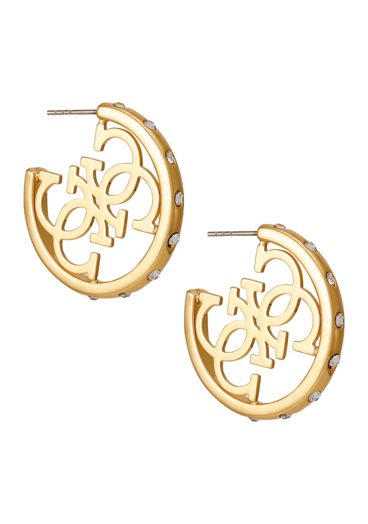 Gold Tone C Hoop Earrings