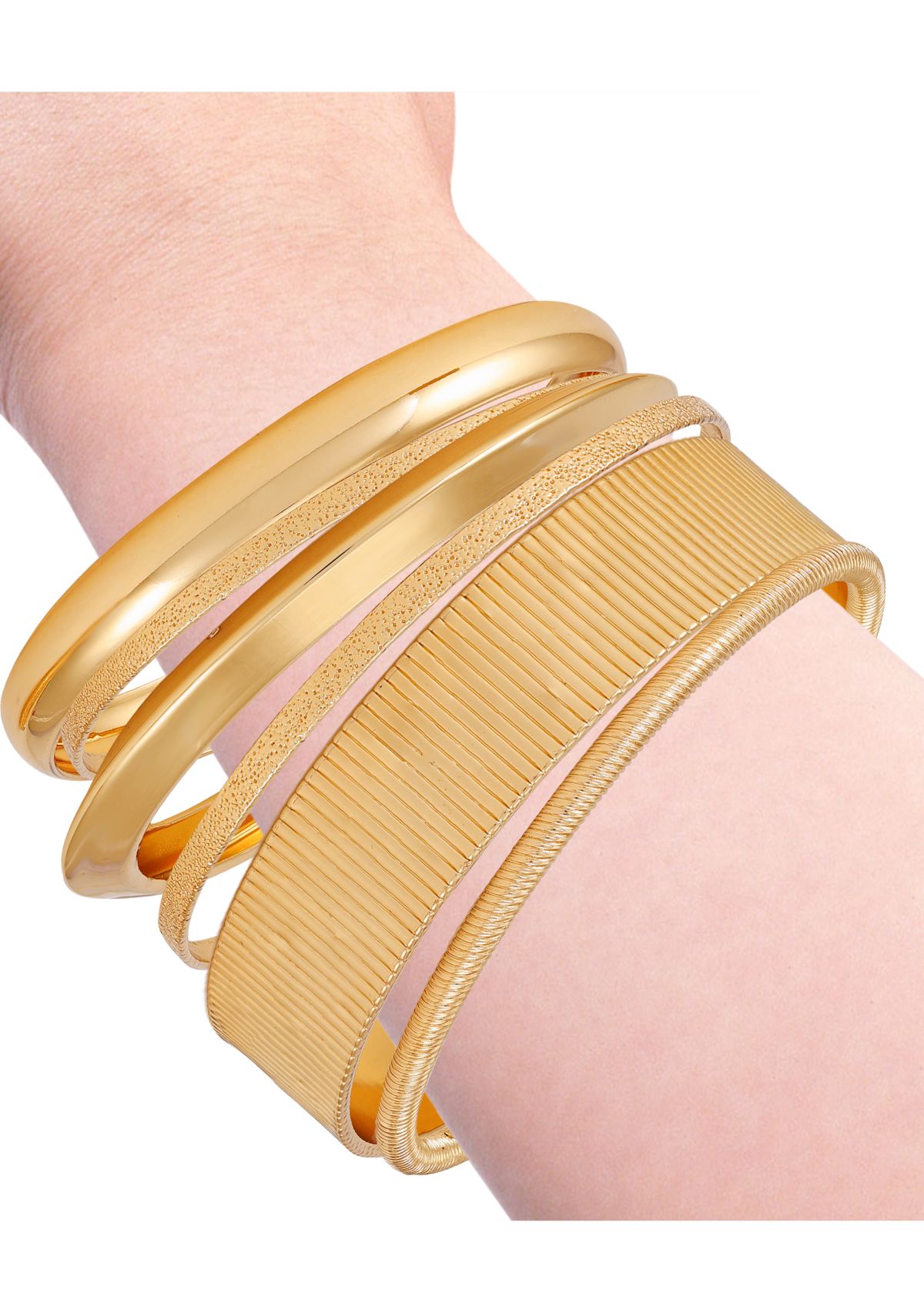 Gold Tone Bangle Bracelet Set