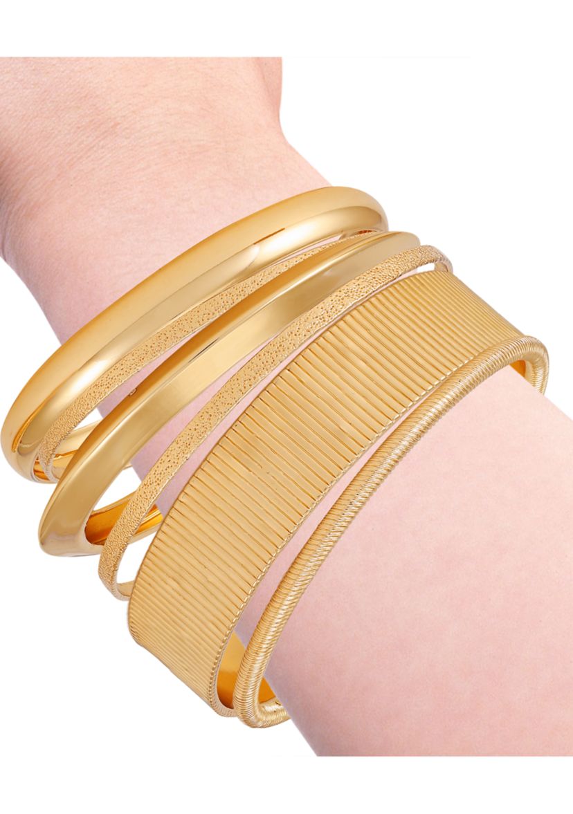 Gold Tone Bangle Bracelet Set