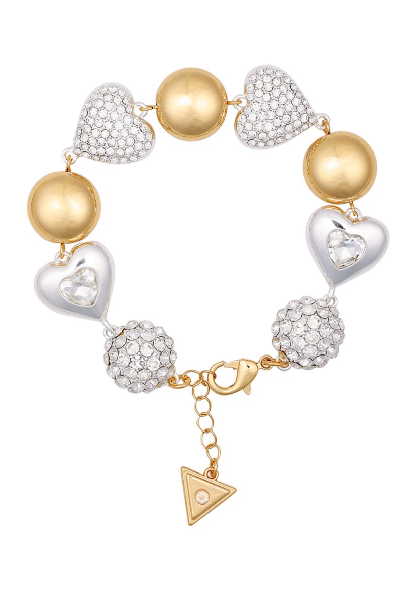 Two Tone Crystal Statement Bead Bracelet