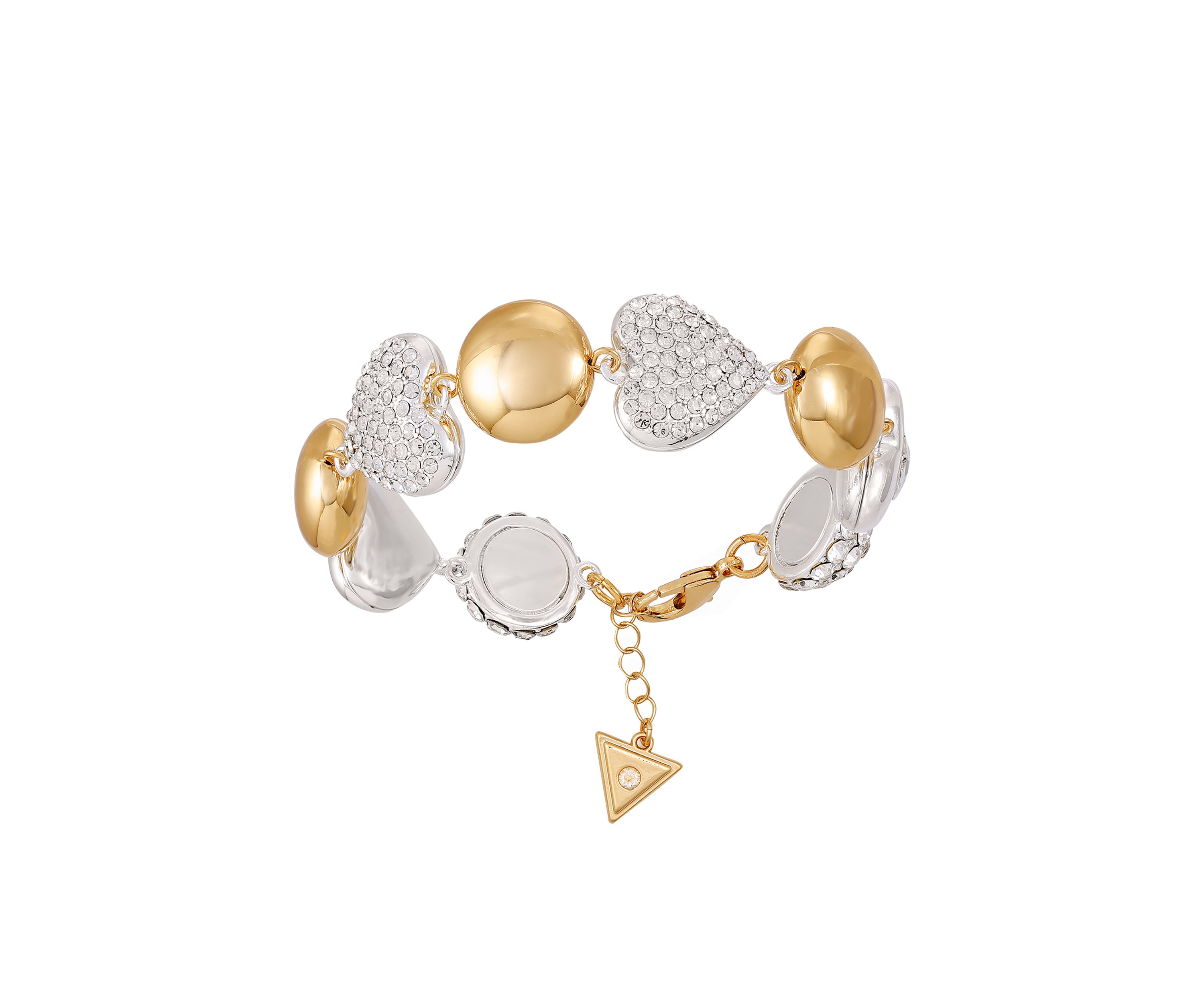 Two Tone Crystal Statement Bead Bracelet