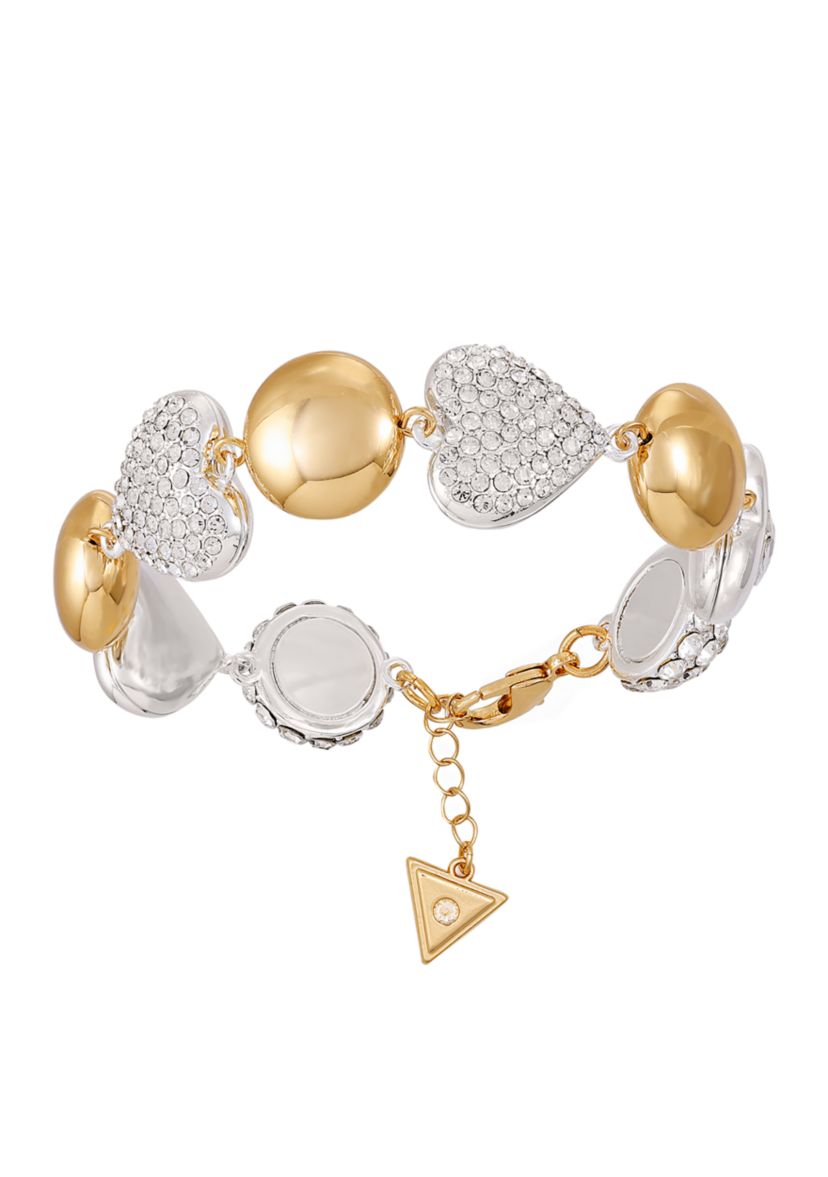 Two Tone Crystal Statement Bead Bracelet