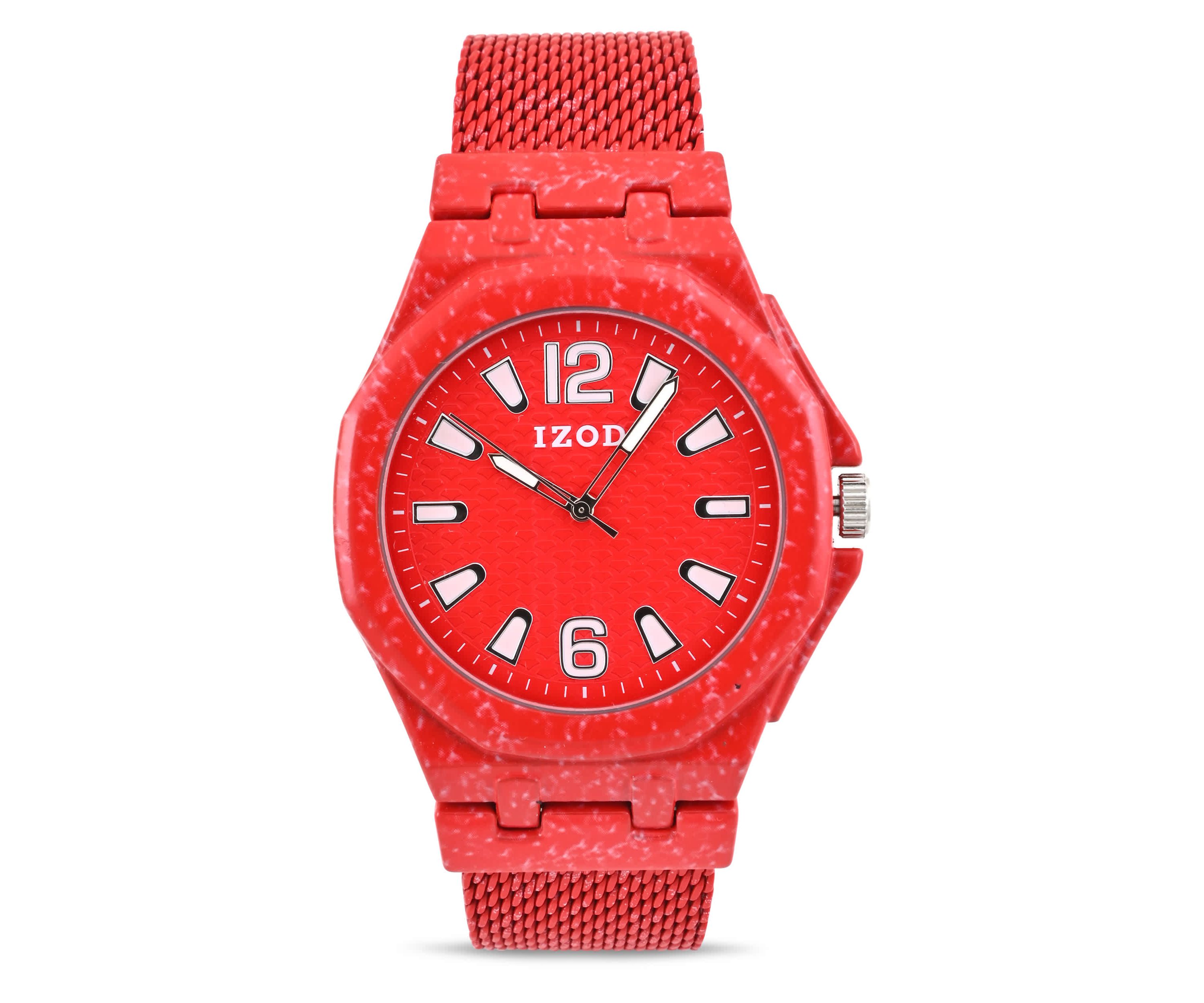 IZOD Adult Mens Analog Watch in Red Mesh Model# IZO50037