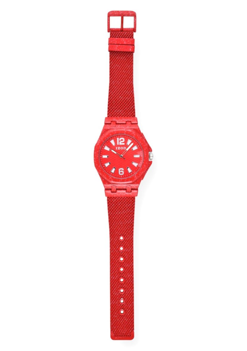 IZOD Adult Mens Analog Watch in Red Mesh Model# IZO50037