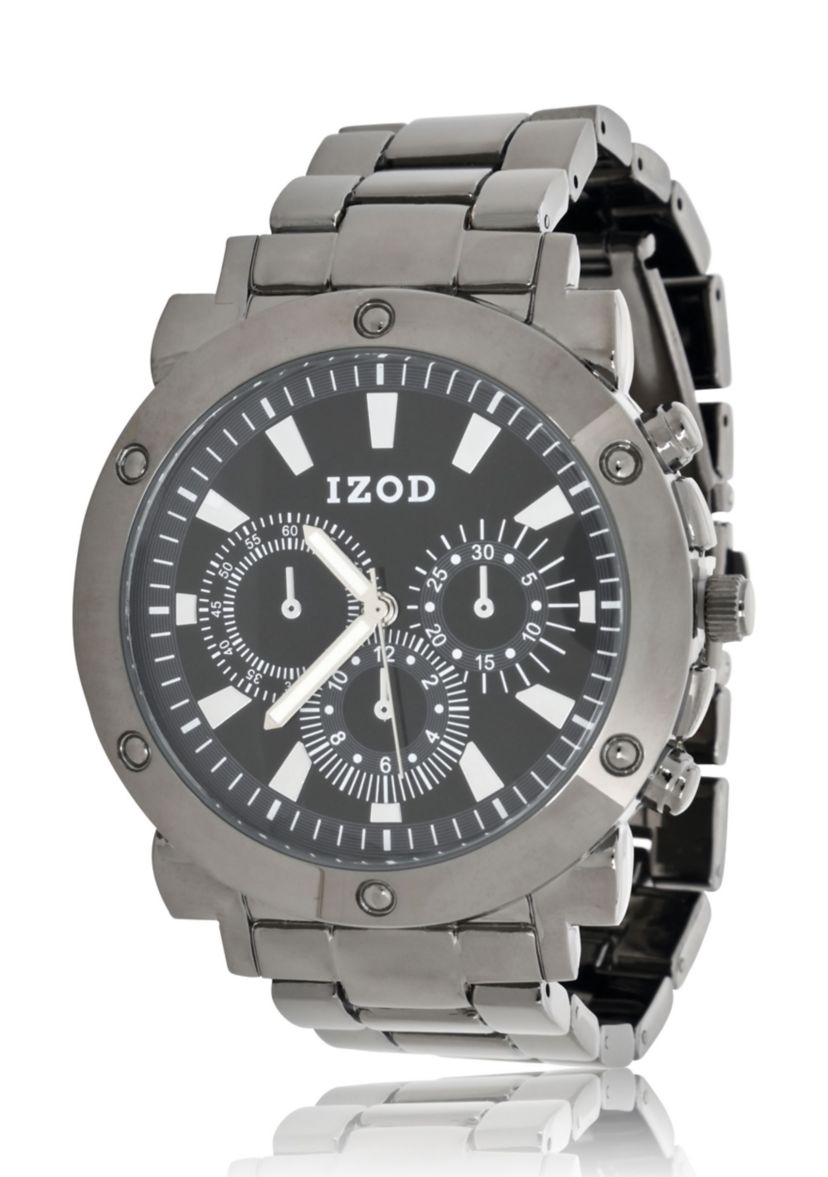 IZOD Mens Black Bracelet Watch
