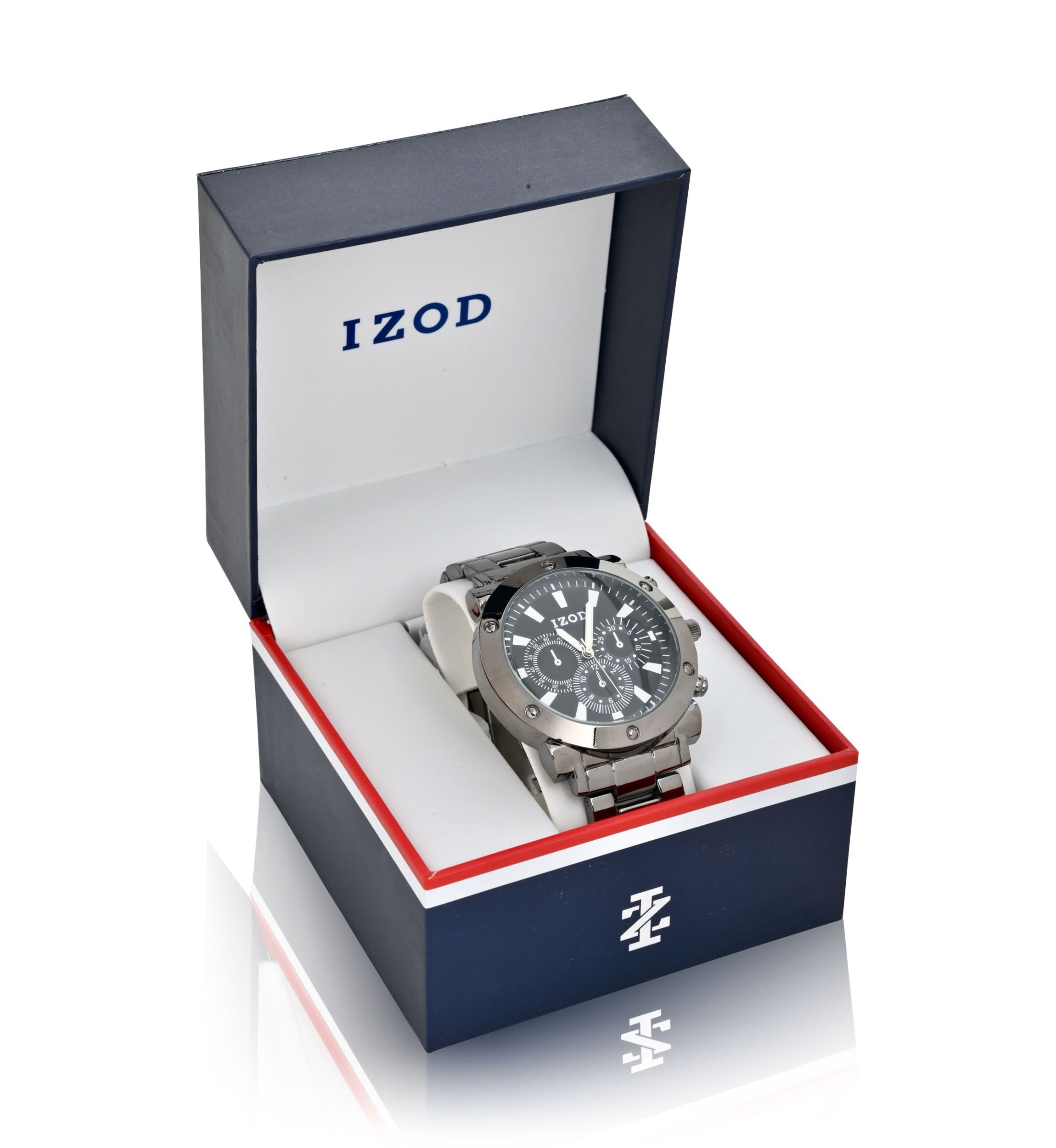 IZOD Mens Black Bracelet Watch