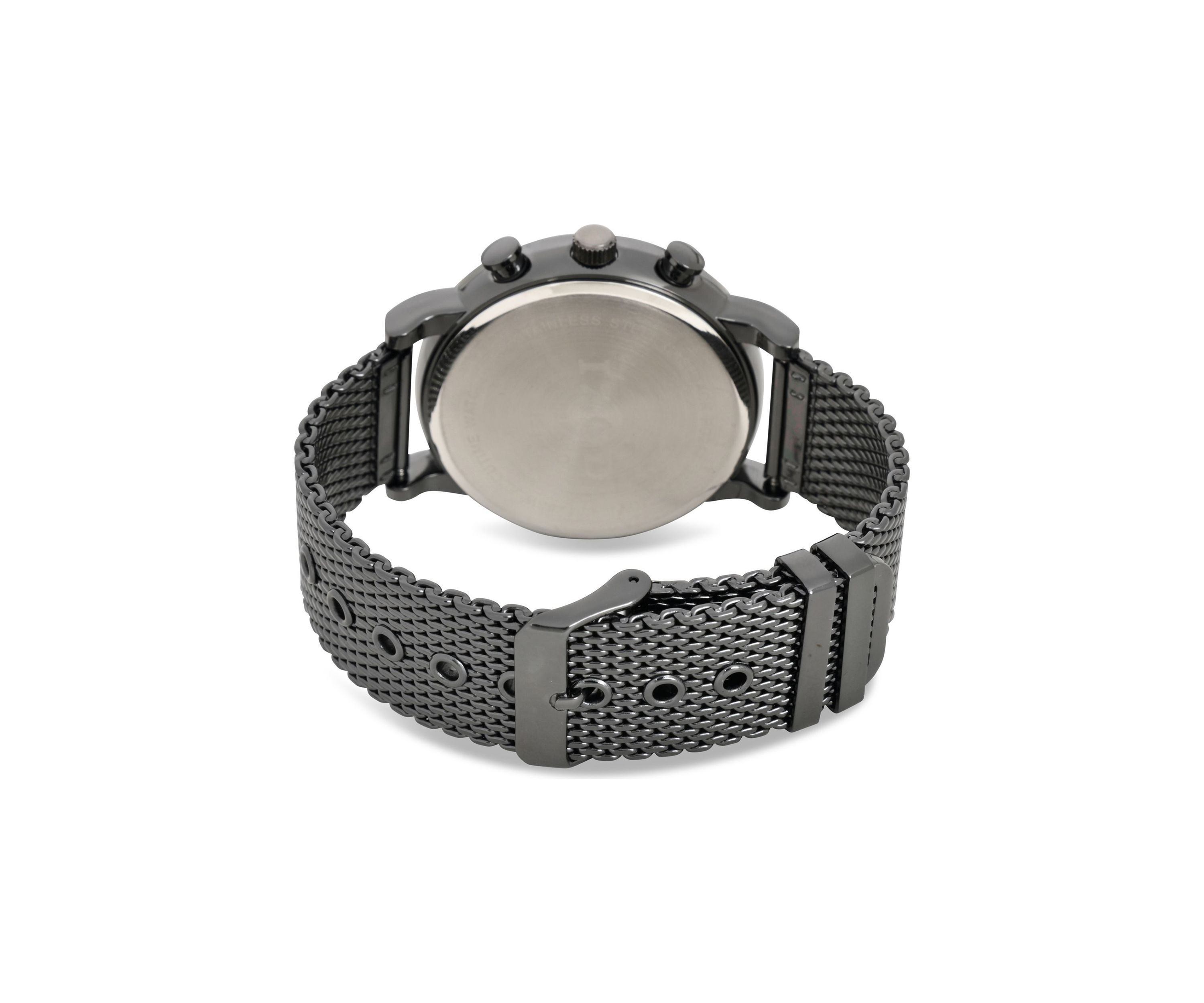 IZOD Mens Black Mesh Bracelet Watch