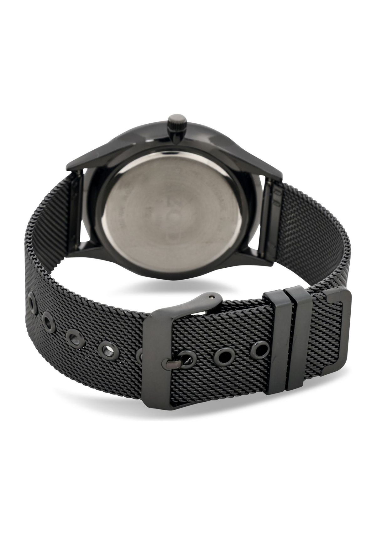 IZOD Mens Black Stainless Steel Mesh Watch