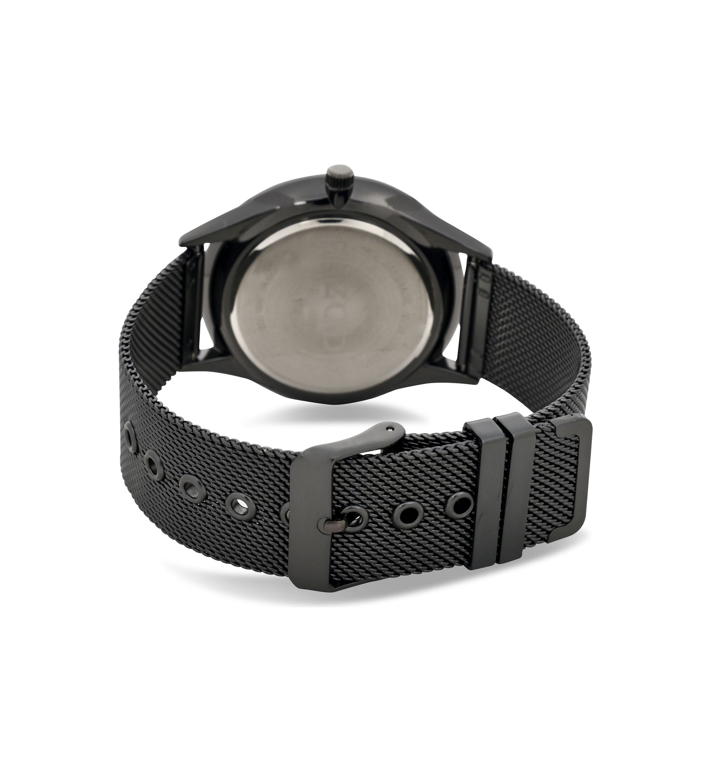 IZOD Mens Black Stainless Steel Mesh Watch