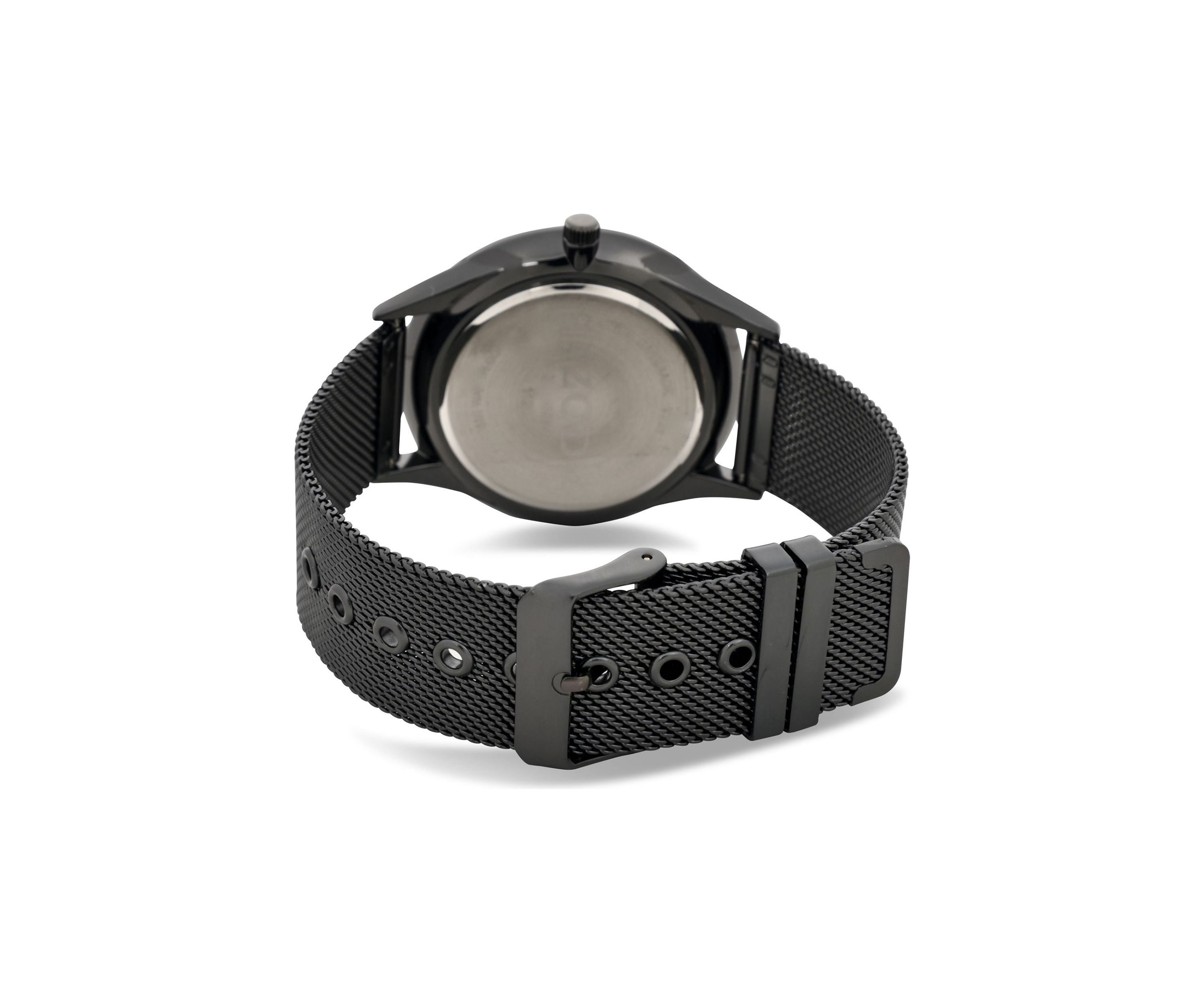 IZOD Mens Black Stainless Steel Mesh Watch