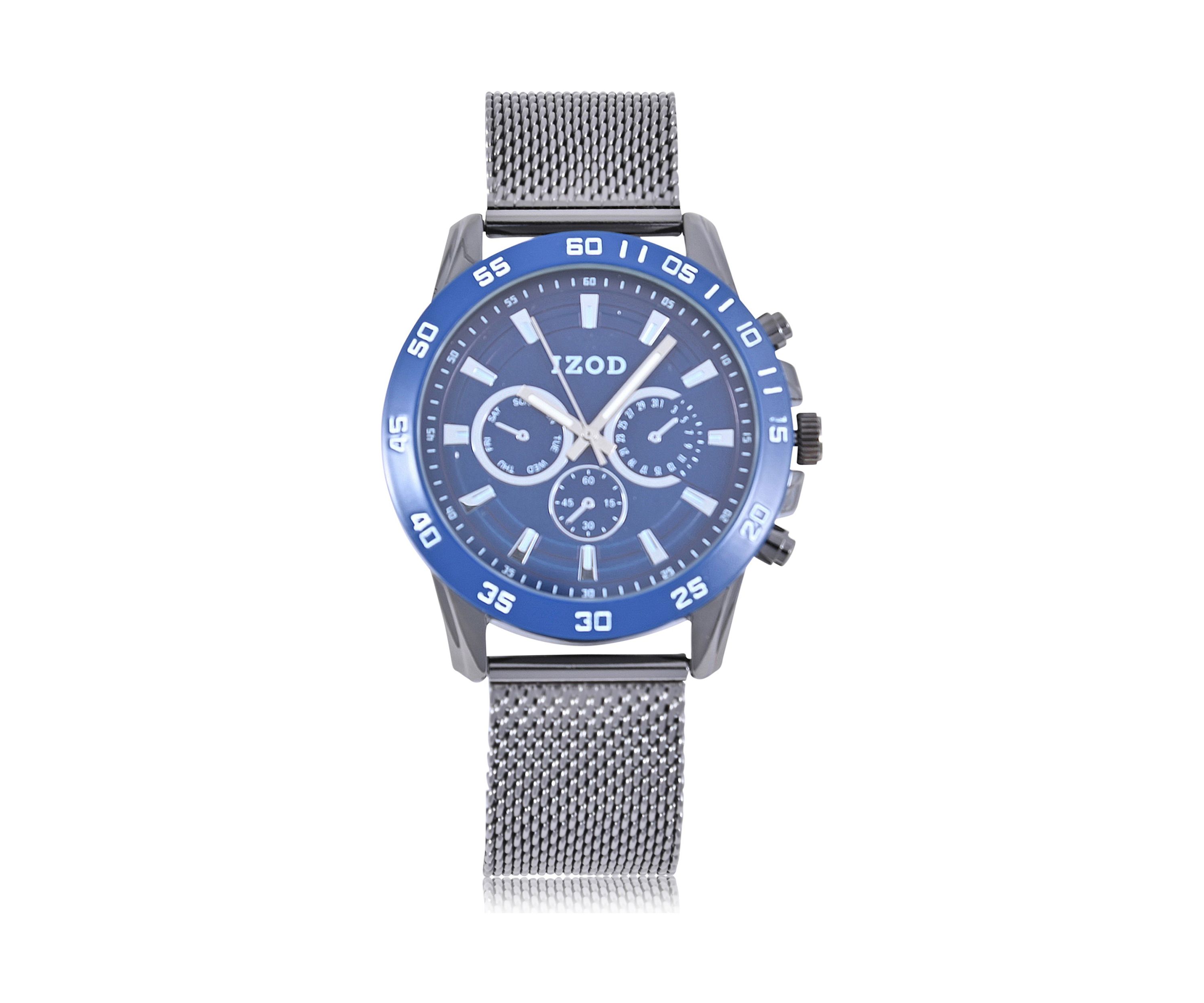 IZOD Gunmetal Mesh Sport Bracelet Watch