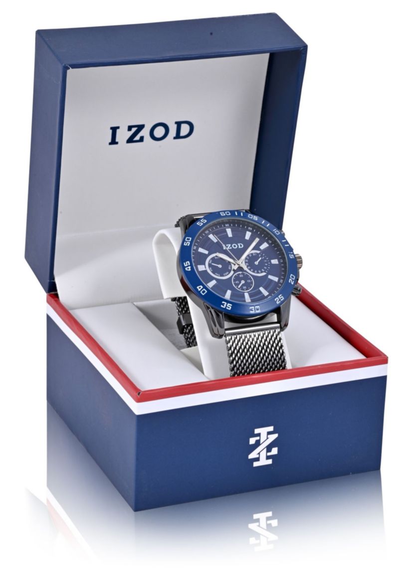 IZOD Gunmetal Mesh Sport Bracelet Watch