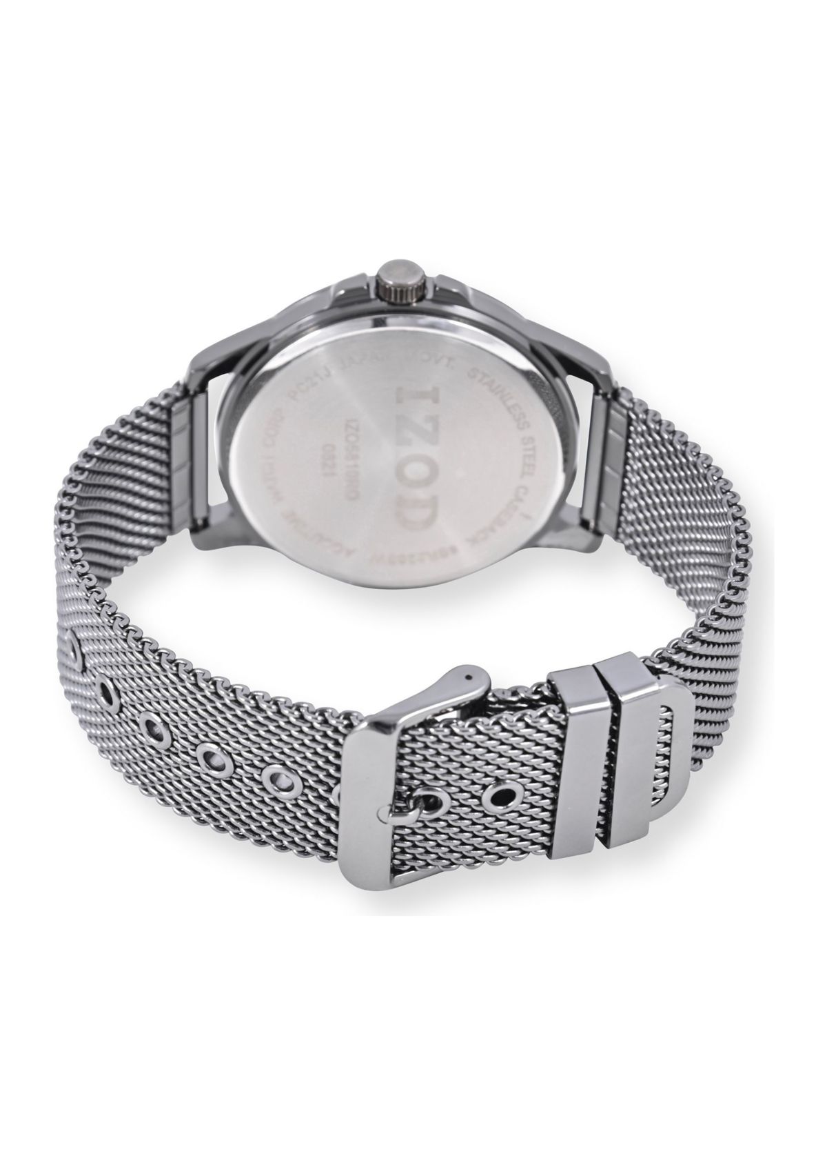 IZOD Black Mesh Sport Bracelet Watch