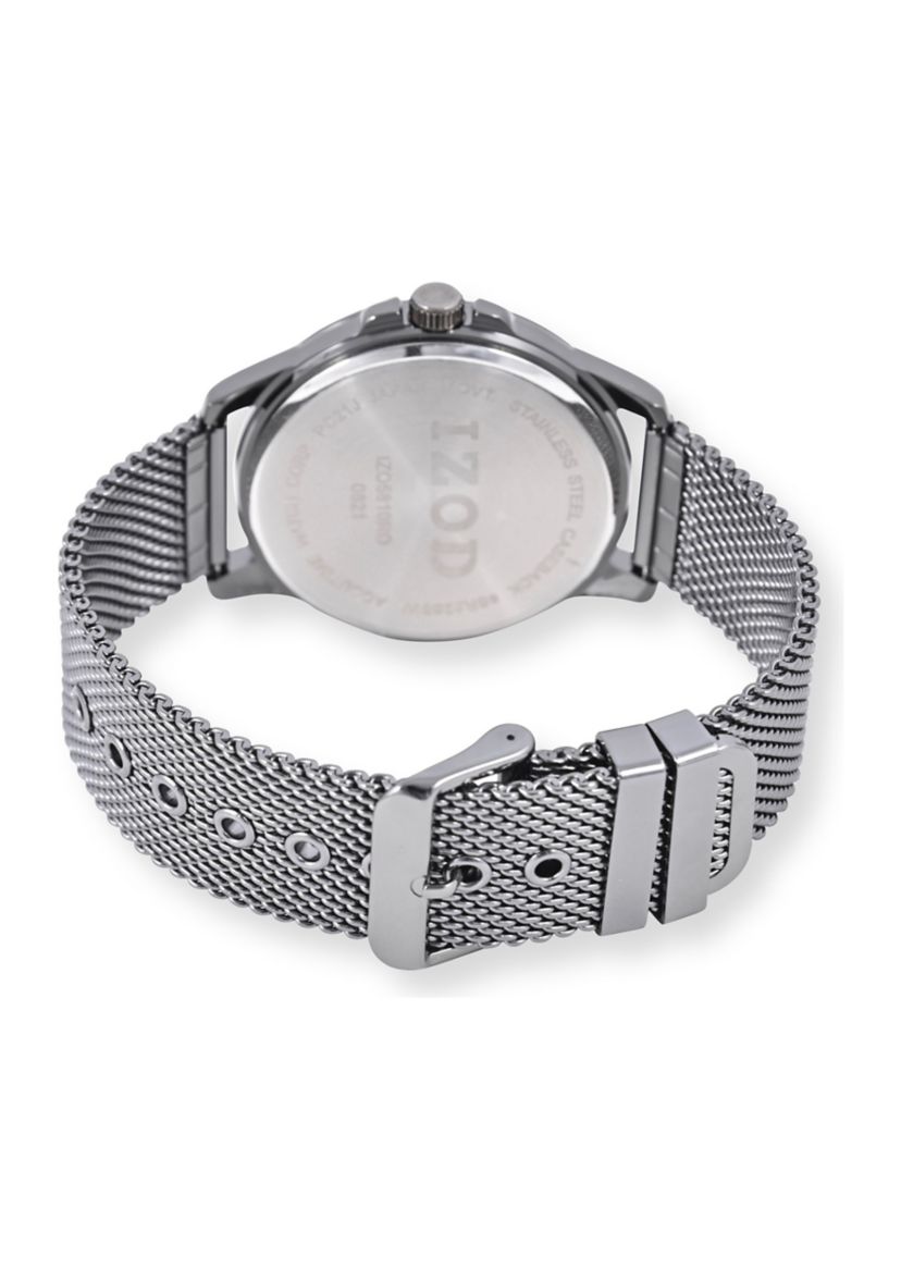 IZOD Black Mesh Sport Bracelet Watch