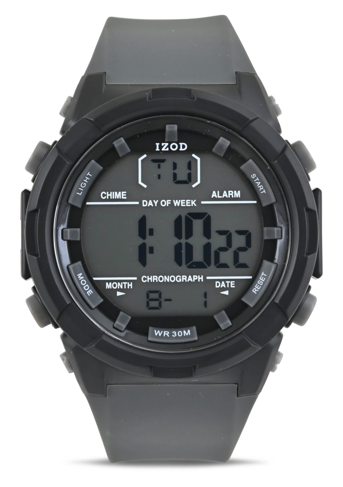 IZOD Adult Mens Digital Sports Watch in Grey Model# IZO7017