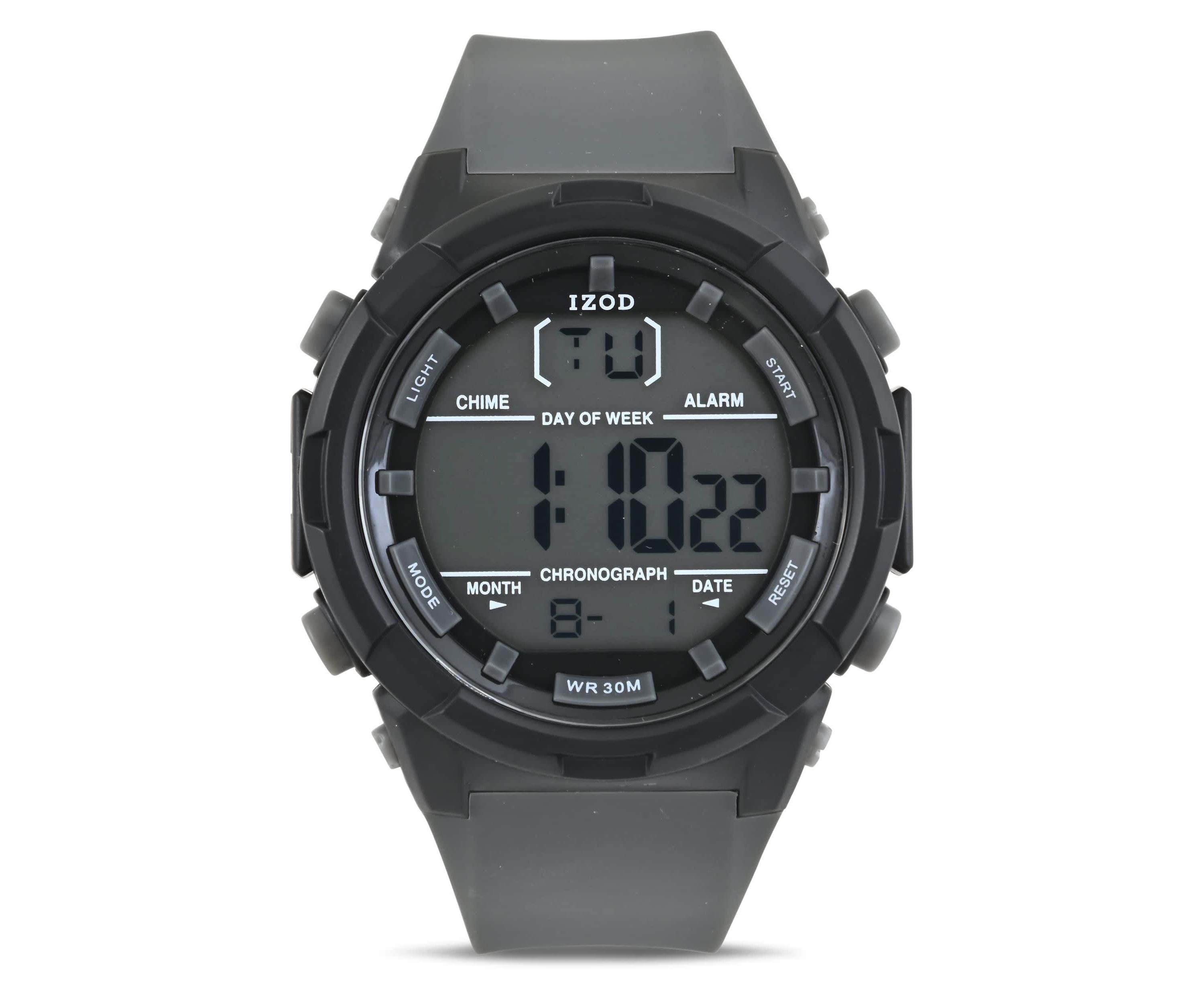 IZOD Adult Mens Digital Sports Watch in Grey Model# IZO7017