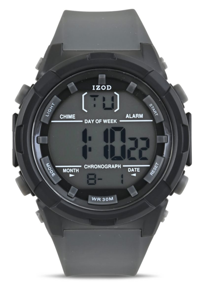 IZOD Adult Mens Digital Sports Watch in Grey Model# IZO7017