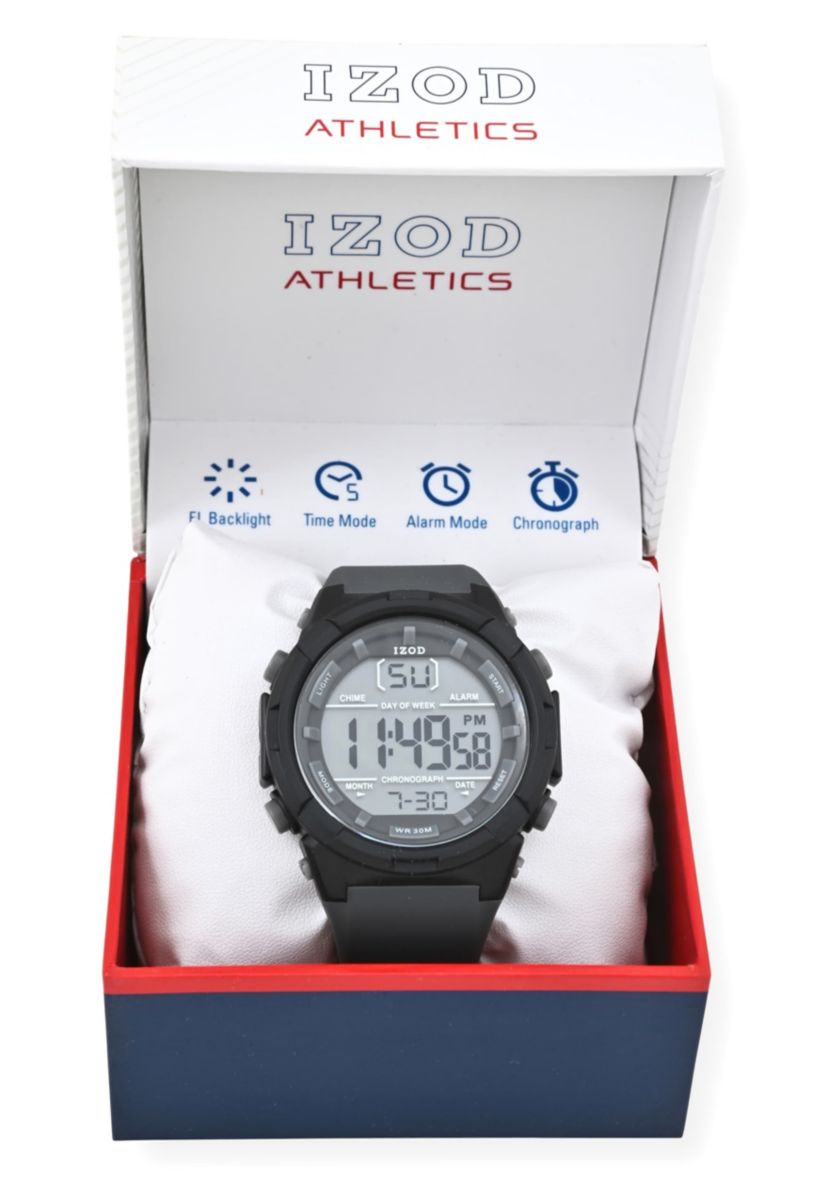 IZOD Adult Mens Digital Sports Watch in Grey Model# IZO7017