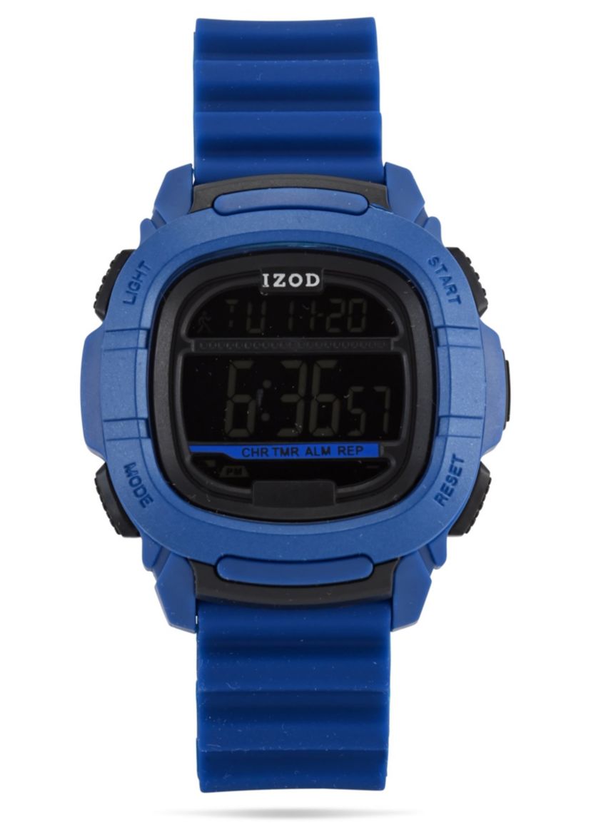 IZOD Adult Mens Digital Sports Watch in Blue Model# IZO7046