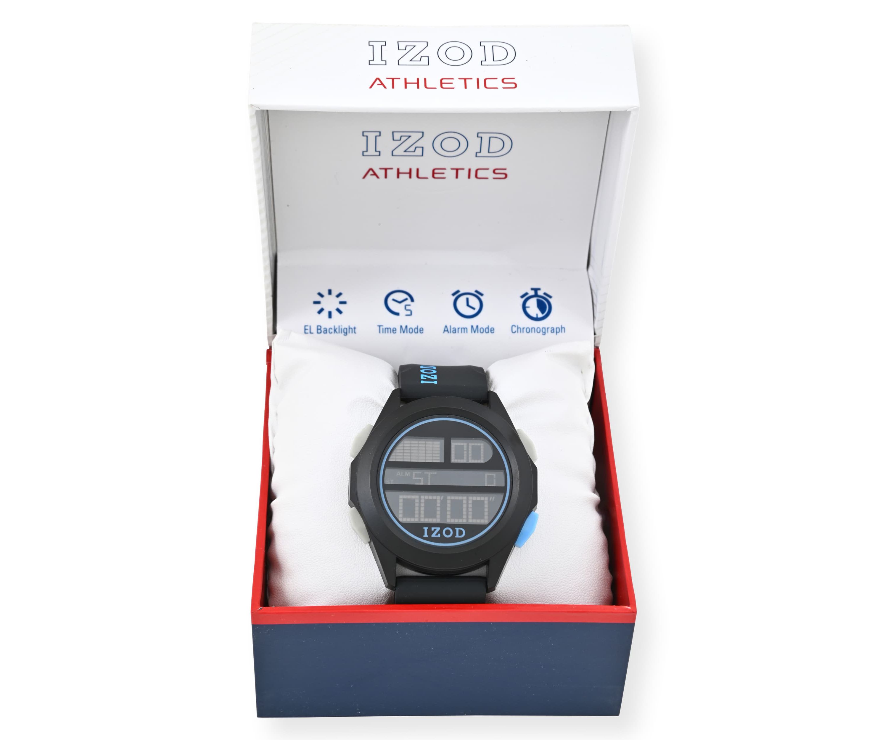 IZOD Adult Mens Digital Sports Watch in Black Model# IZO7053