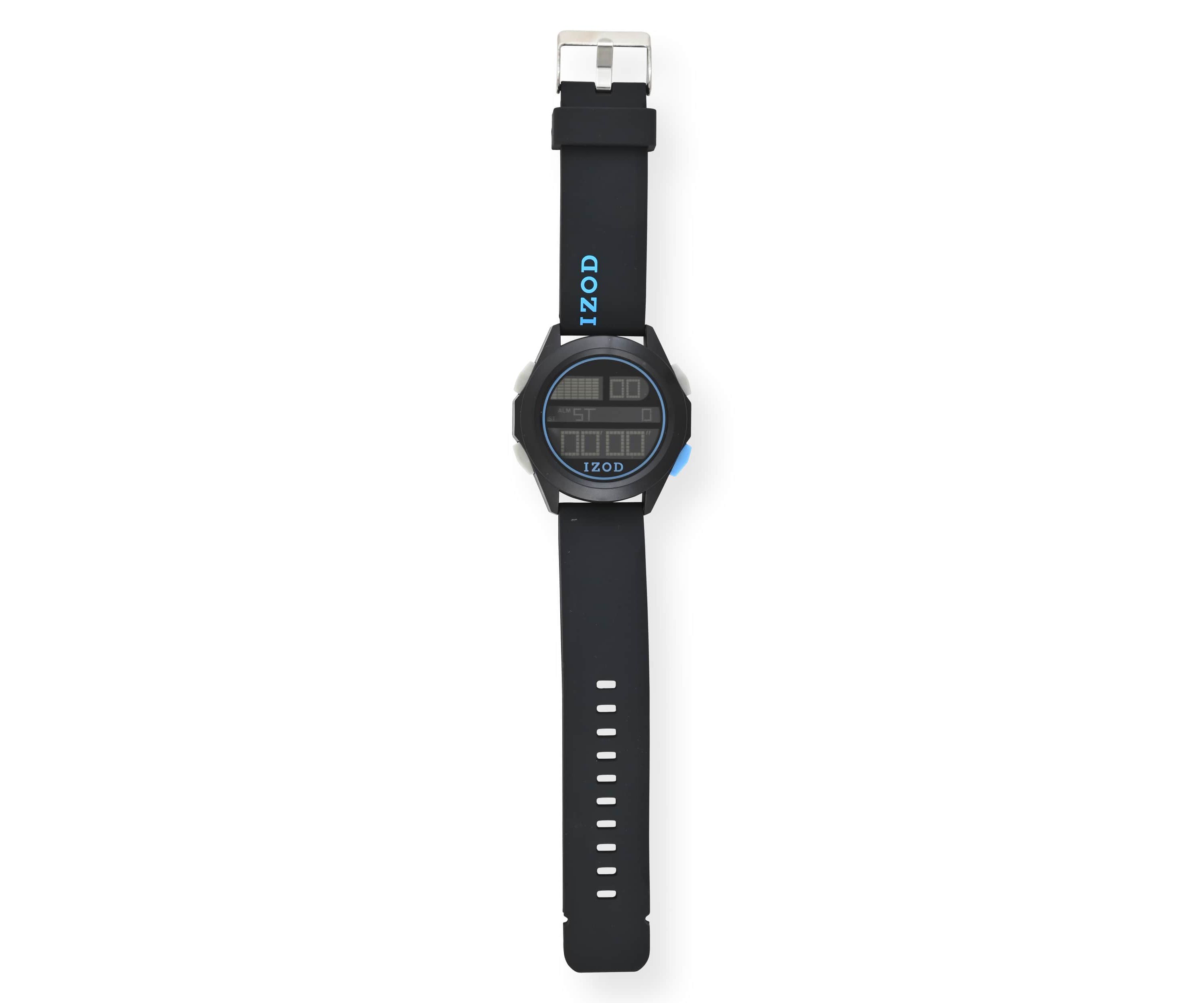IZOD Adult Mens Digital Sports Watch in Black Model# IZO7053