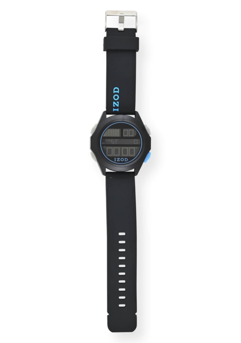 IZOD Adult Mens Digital Sports Watch in Black Model# IZO7053