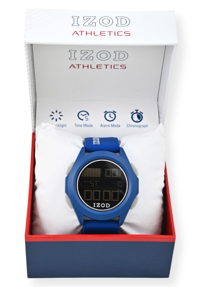 IZOD Adult Mens Digital Sports Watch in Blue Model# IZO7055