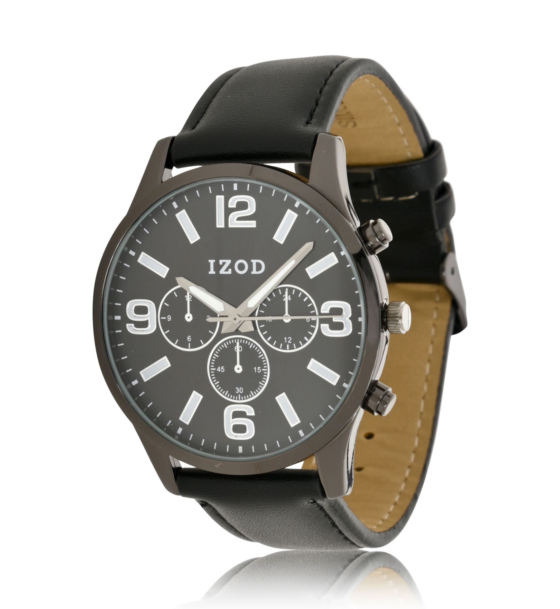 IZOD Mens Black Strap Watch