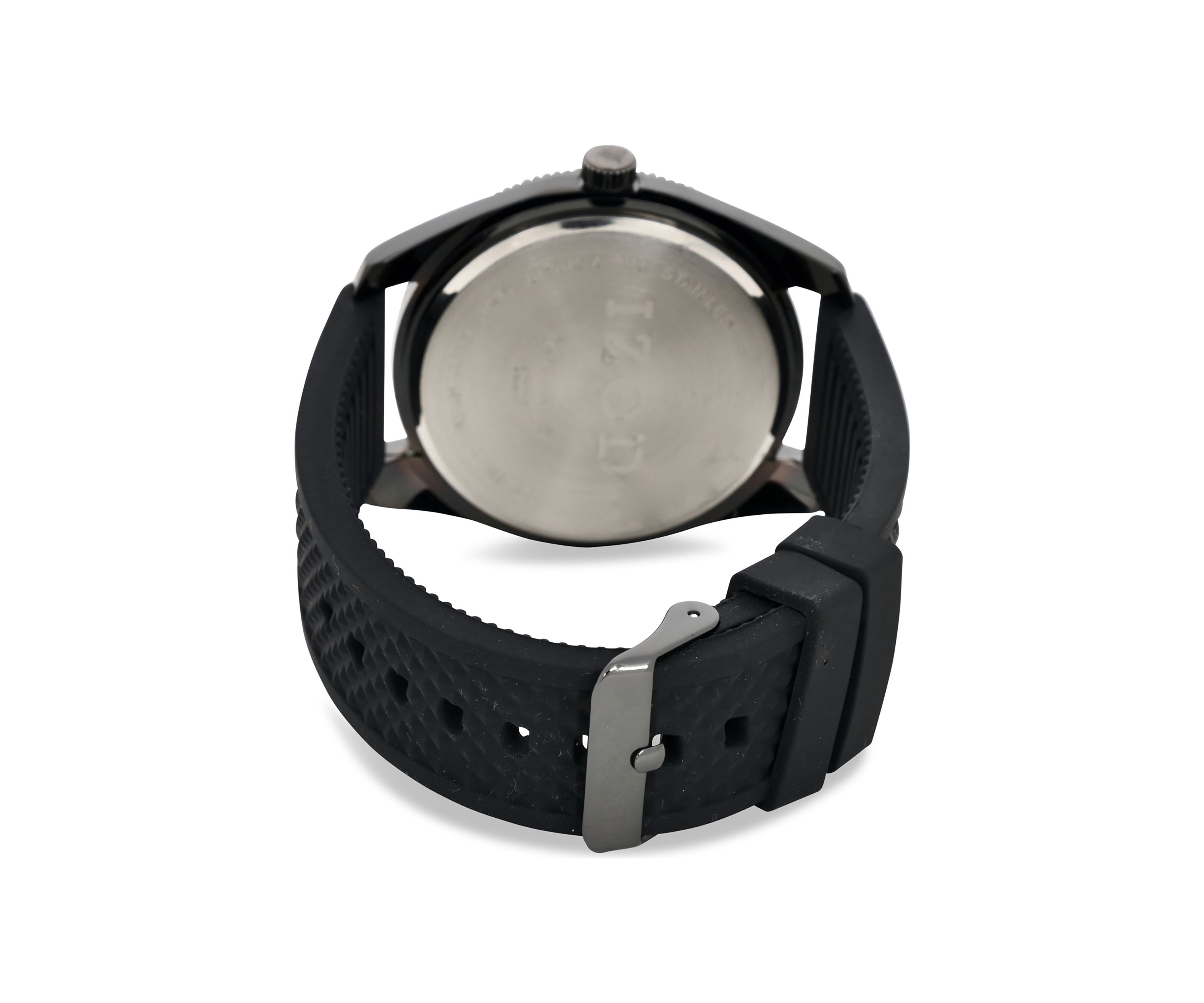 IZOD Black Textrured Silicone Starp Watch
